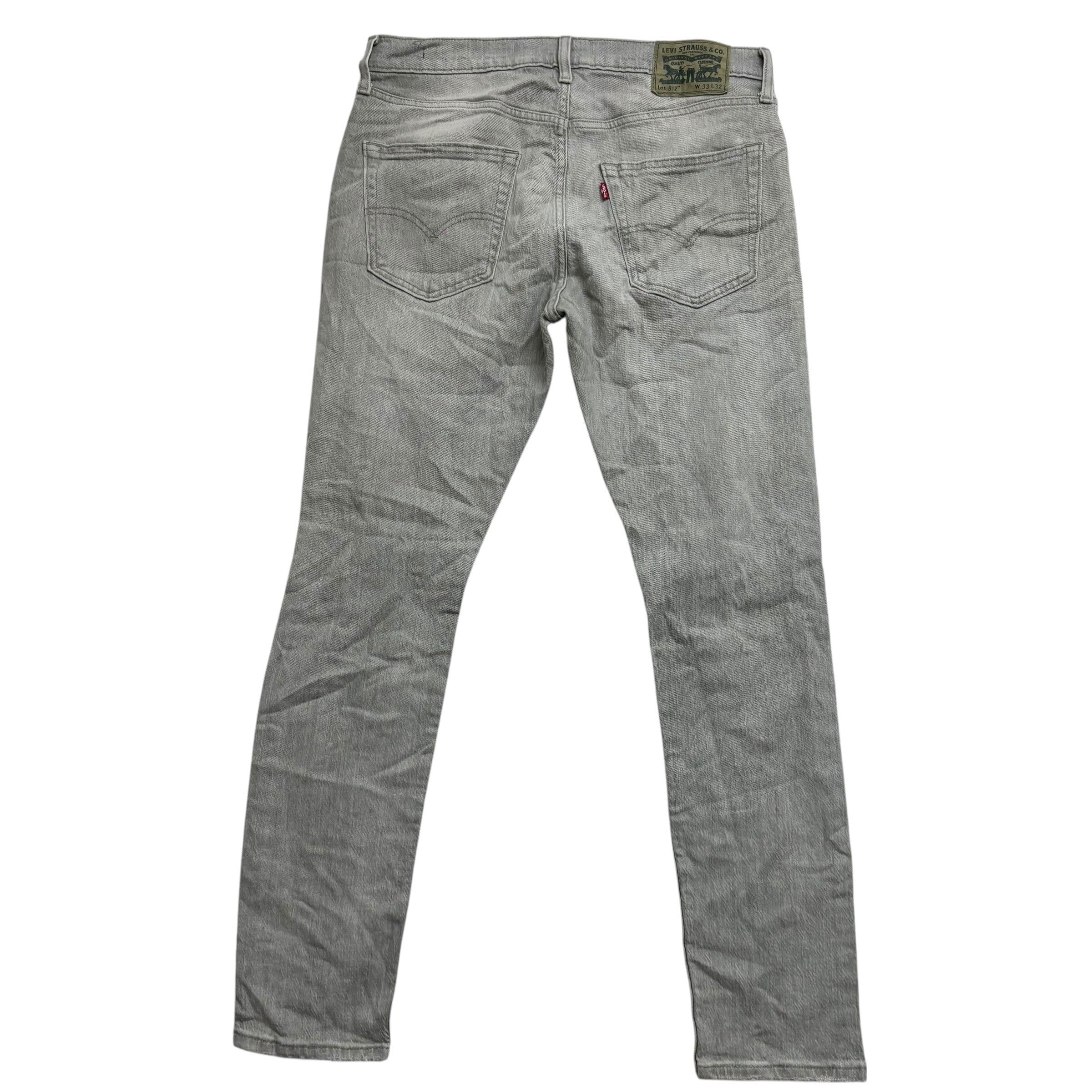 Levis 512 Jeans W33 L32 Mens Green Slim Tapered Fit Stretch Distressed