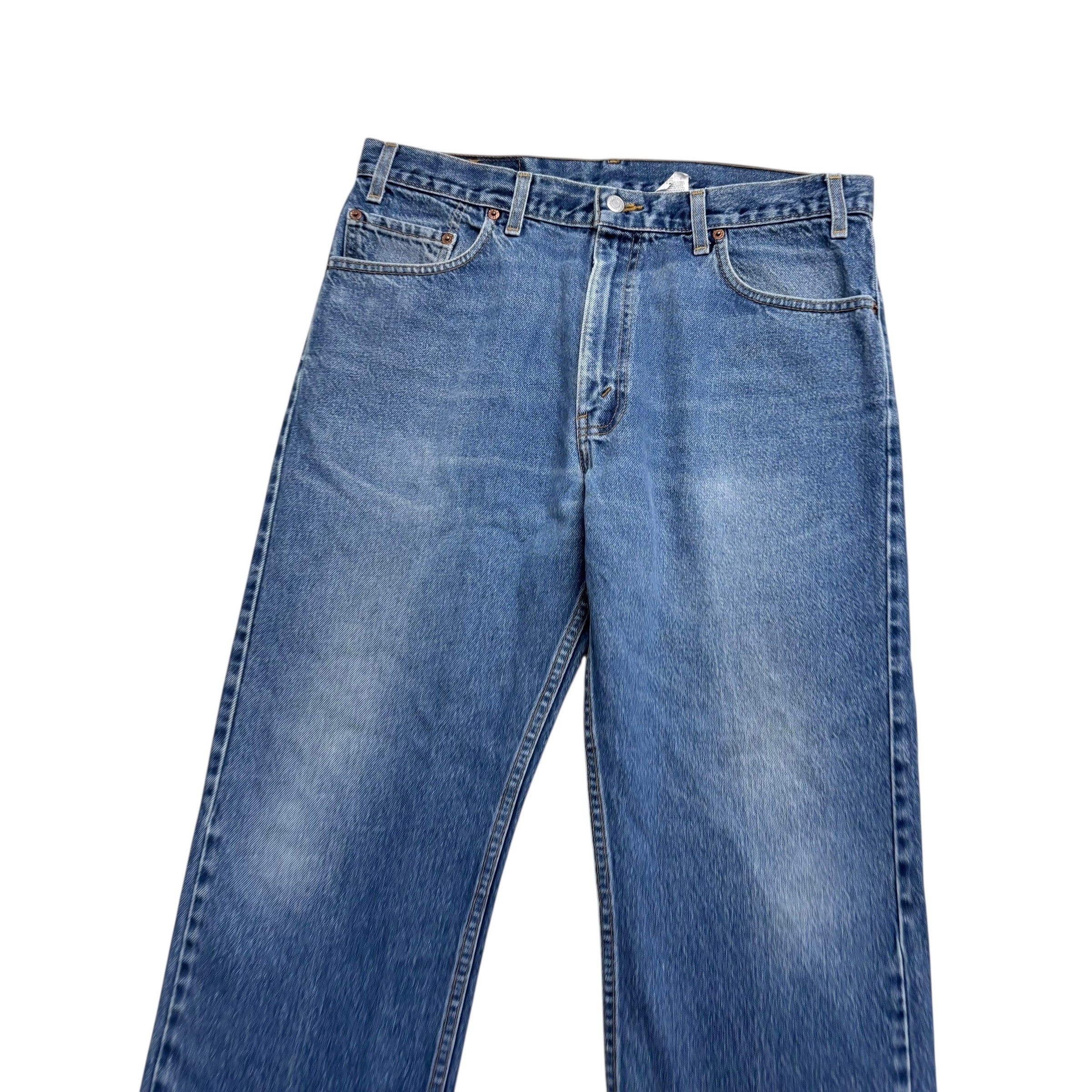 Levis 505 Jeans W34 L25 Mens Mid Blue Regular Straight Fit Vintage Denim