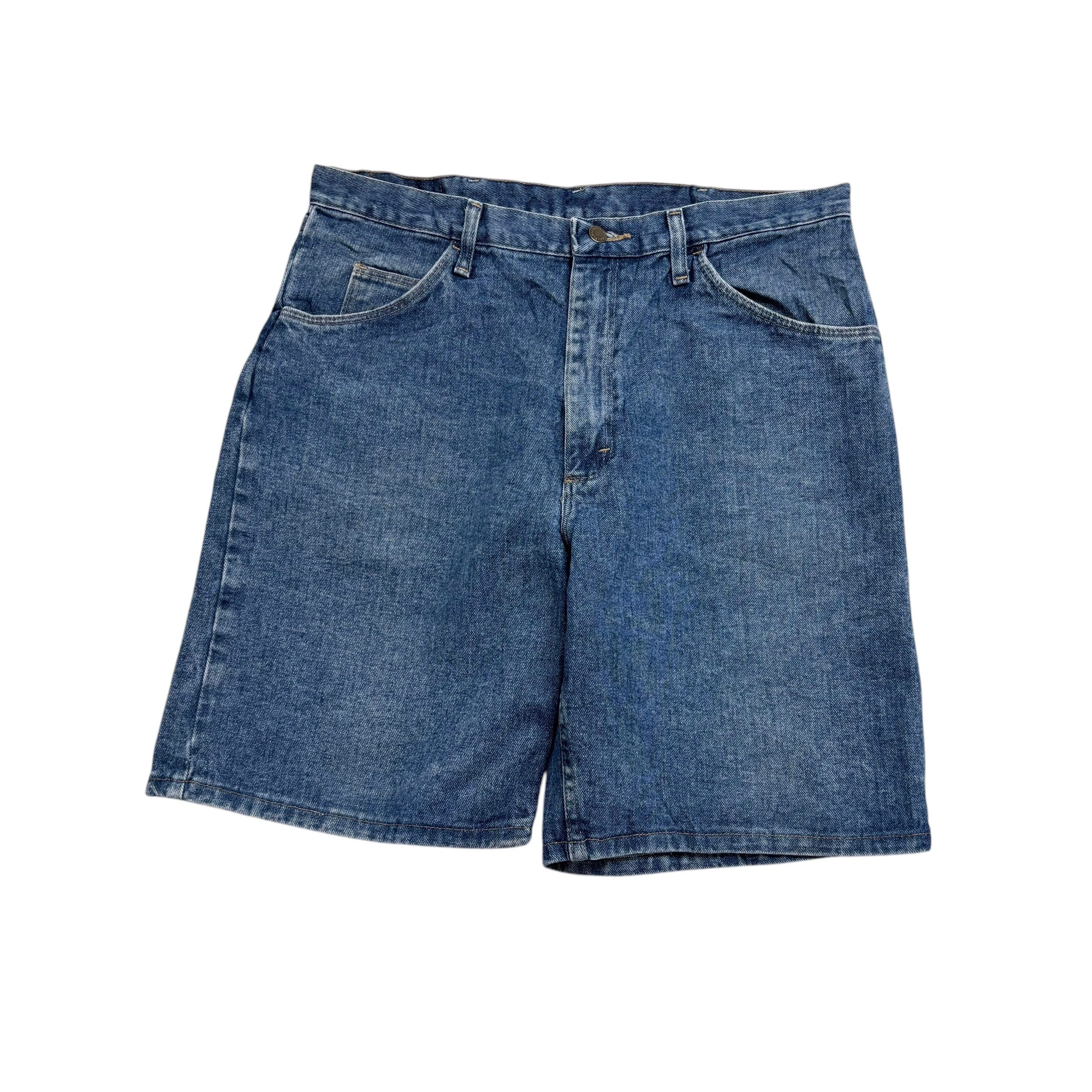 Wrangler Baggy Jorts W36 Mens Denim Shorts Mid Blue Relaxed Fit (E)