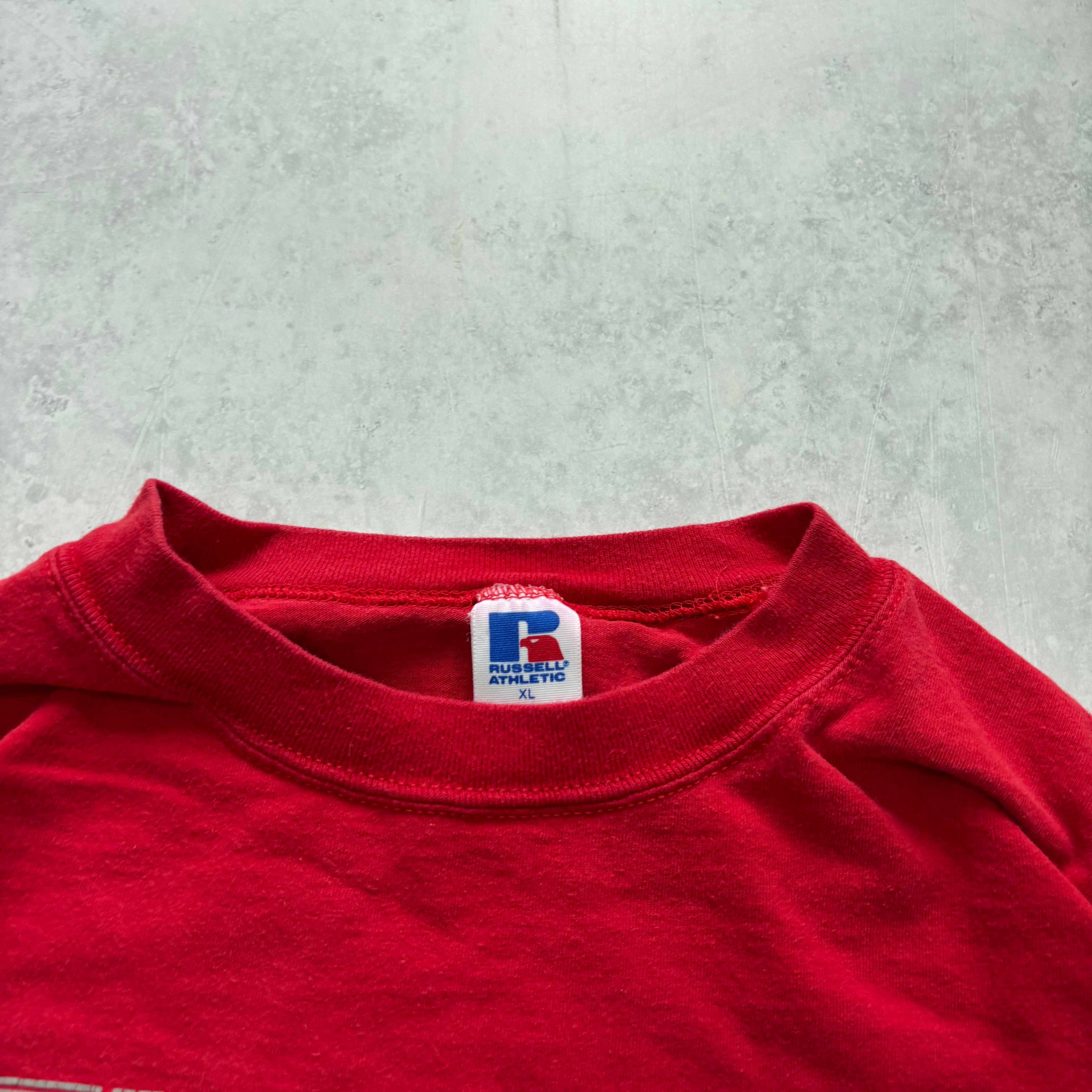 Vintage T Shirt Mens XL Red Graphic Print 90s USA College (F)