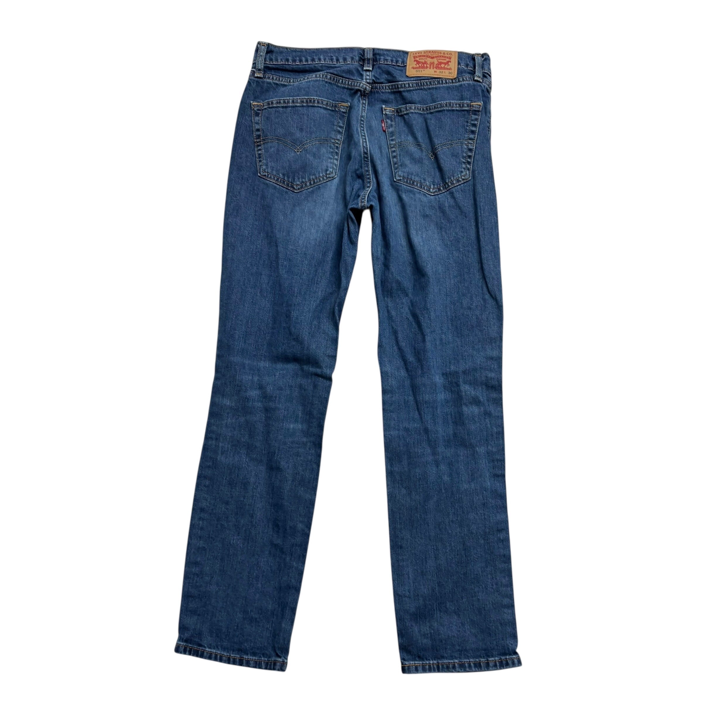 Levis 511 Jeans W31 L30 Mens Mid Blue Slim Fit Stretch Denim (F)