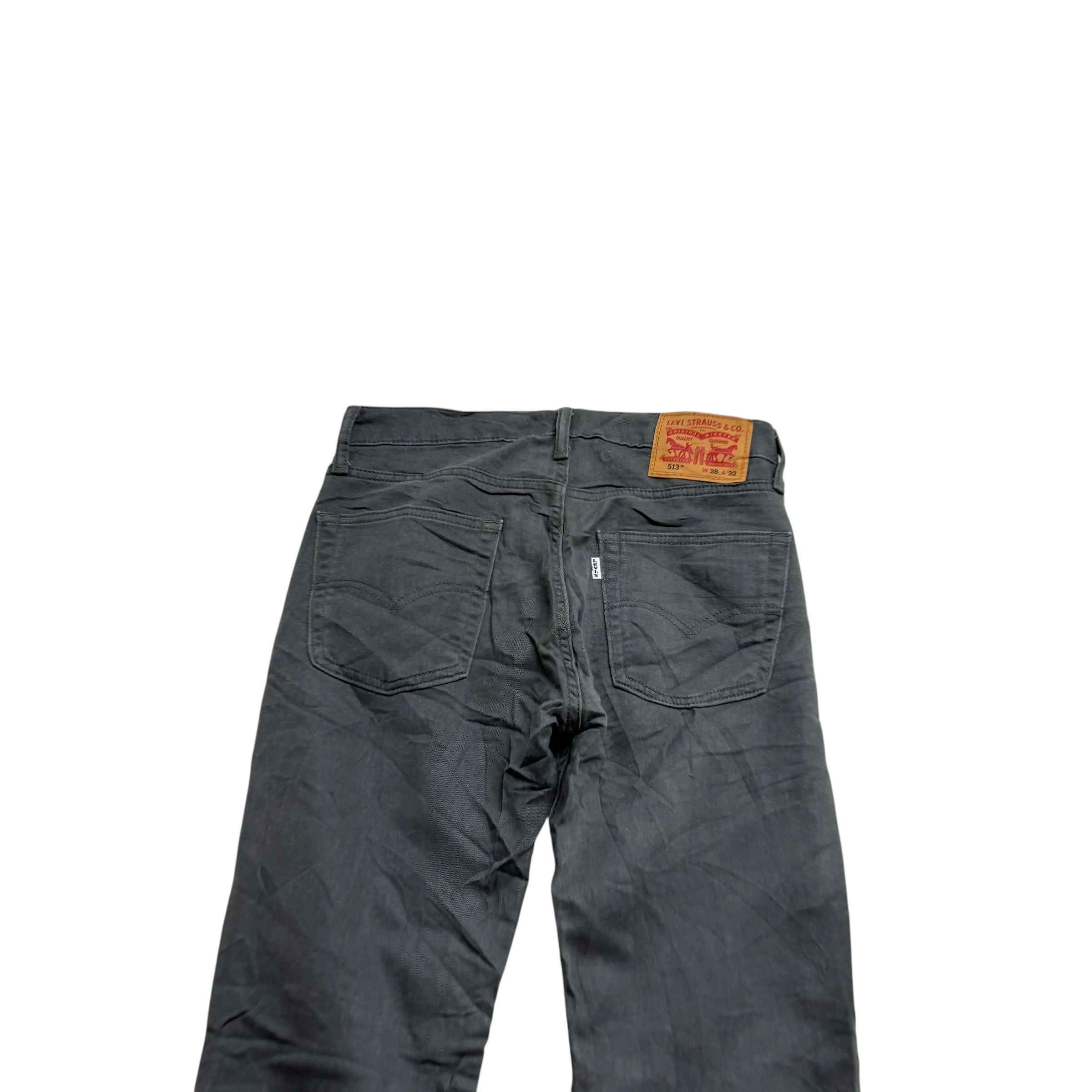 Levis 514 Trousers W28 L32 Mens Grey Regular Straight Fit Stretch Pants (E)