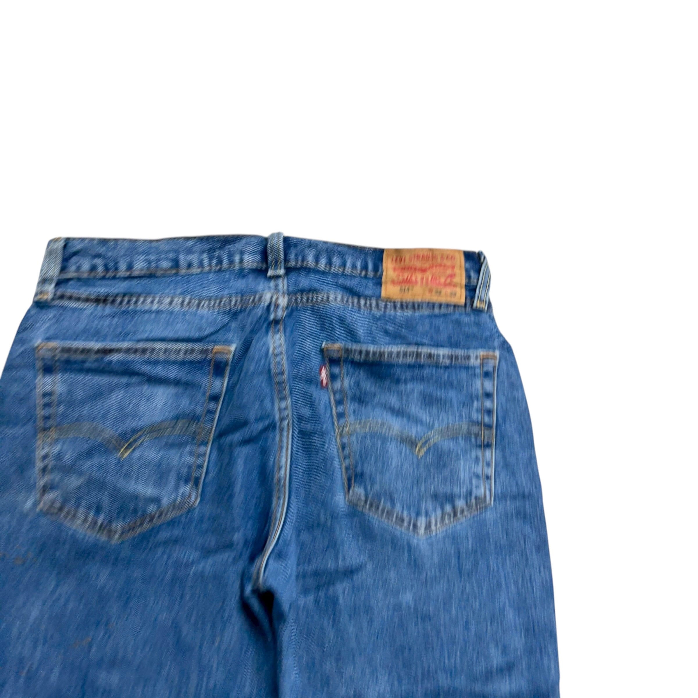 Levis 514 Jeans W32 L29 Mens Mid Blue Regular Straight Fit Stretch Denim (E)