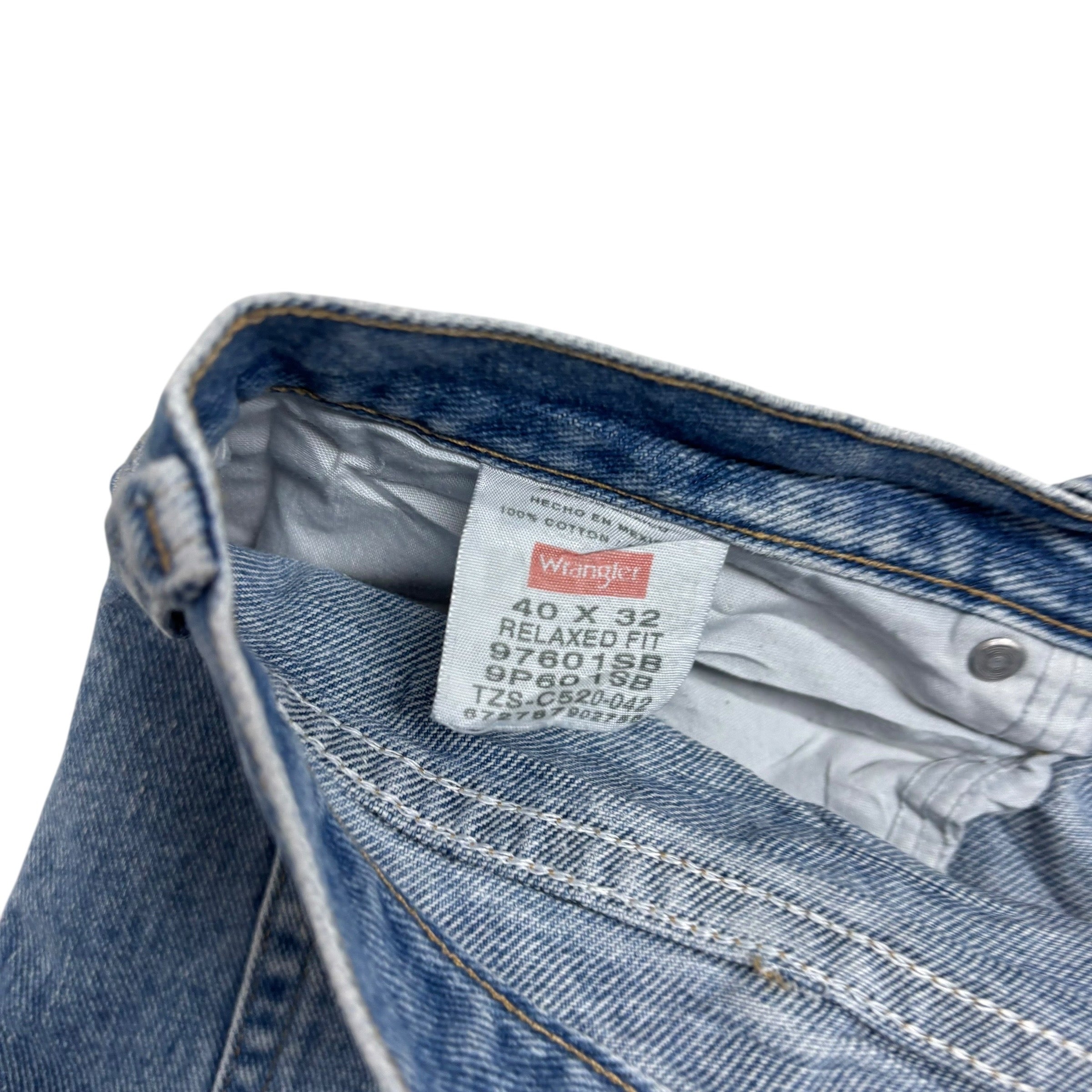 Wrangler Jeans W40 L32 Mens Light Blue Relaxed Straight Fit Denim