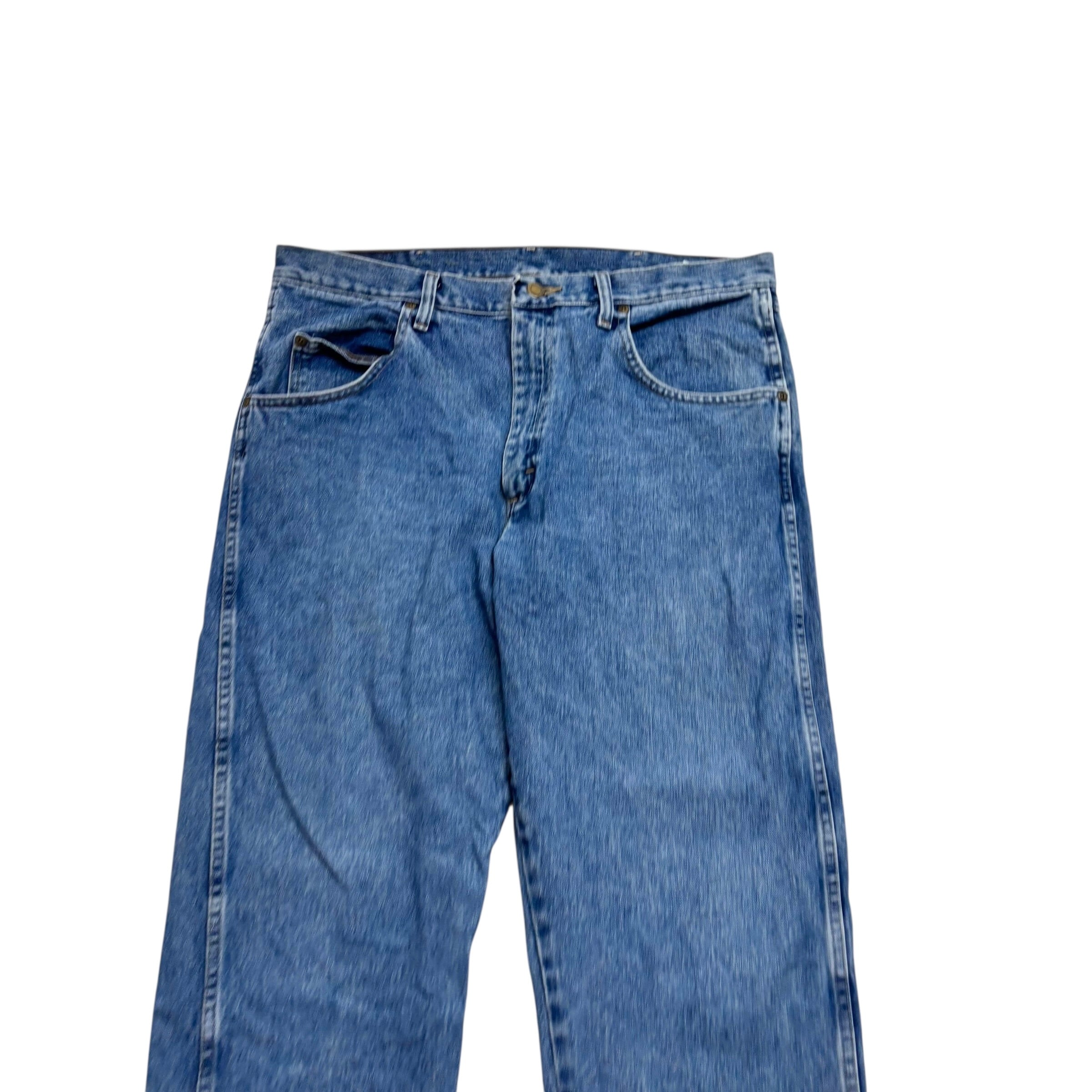Wrangler Jeans W36 L30 Mens Mid Blue Relaxed Straight Fit Vintage Denim