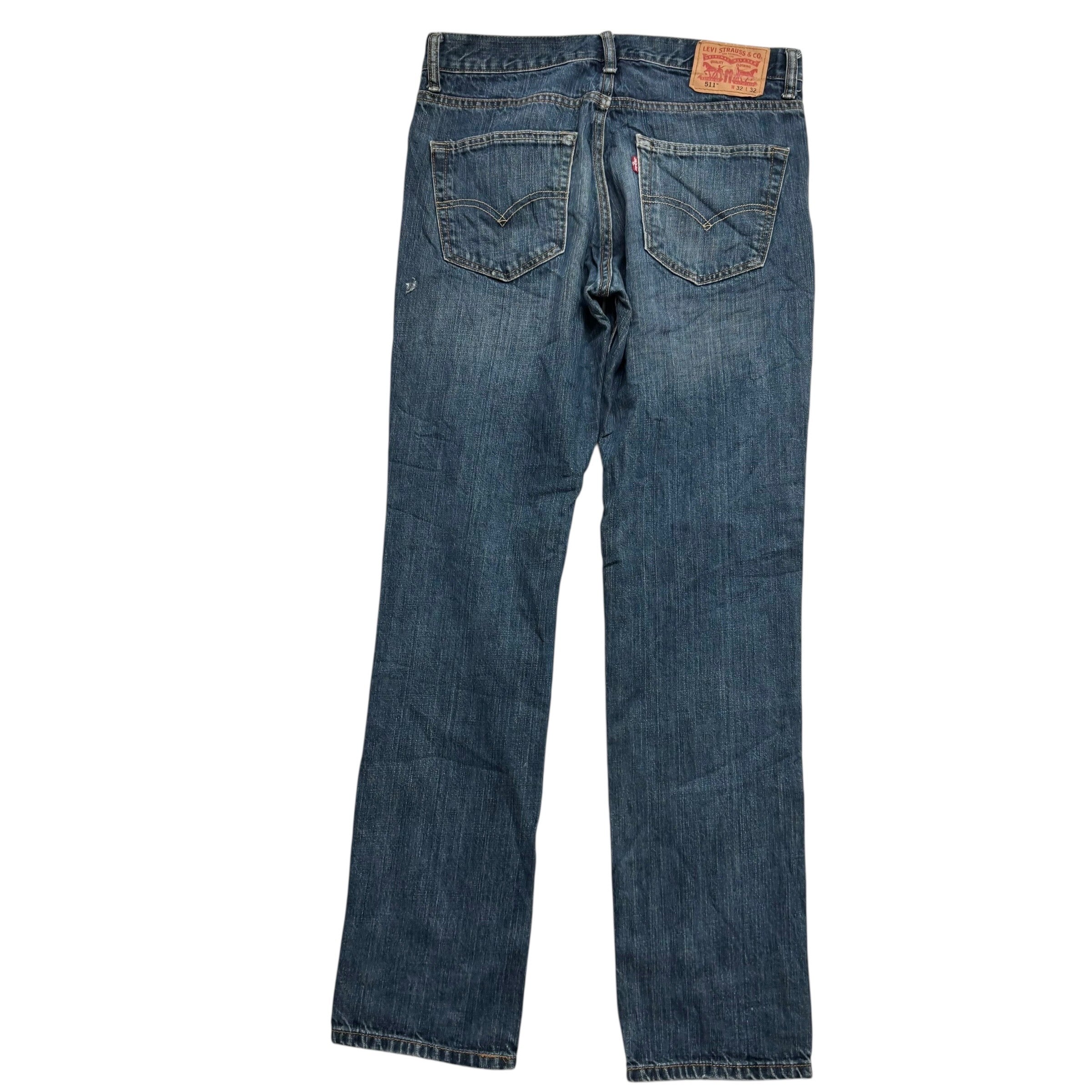 Levis 511 Jeans W32 L32 Mens Dark Blue Slim Fit Vintage Denim