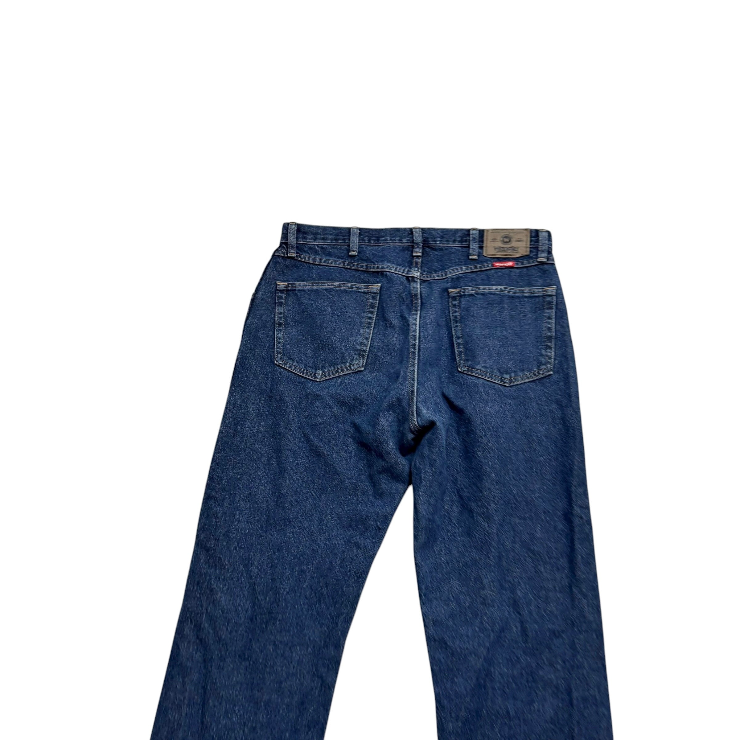 Wrangler Jeans W36 L32 Mens Dark Blue Regular Straight Fit Denim (E)