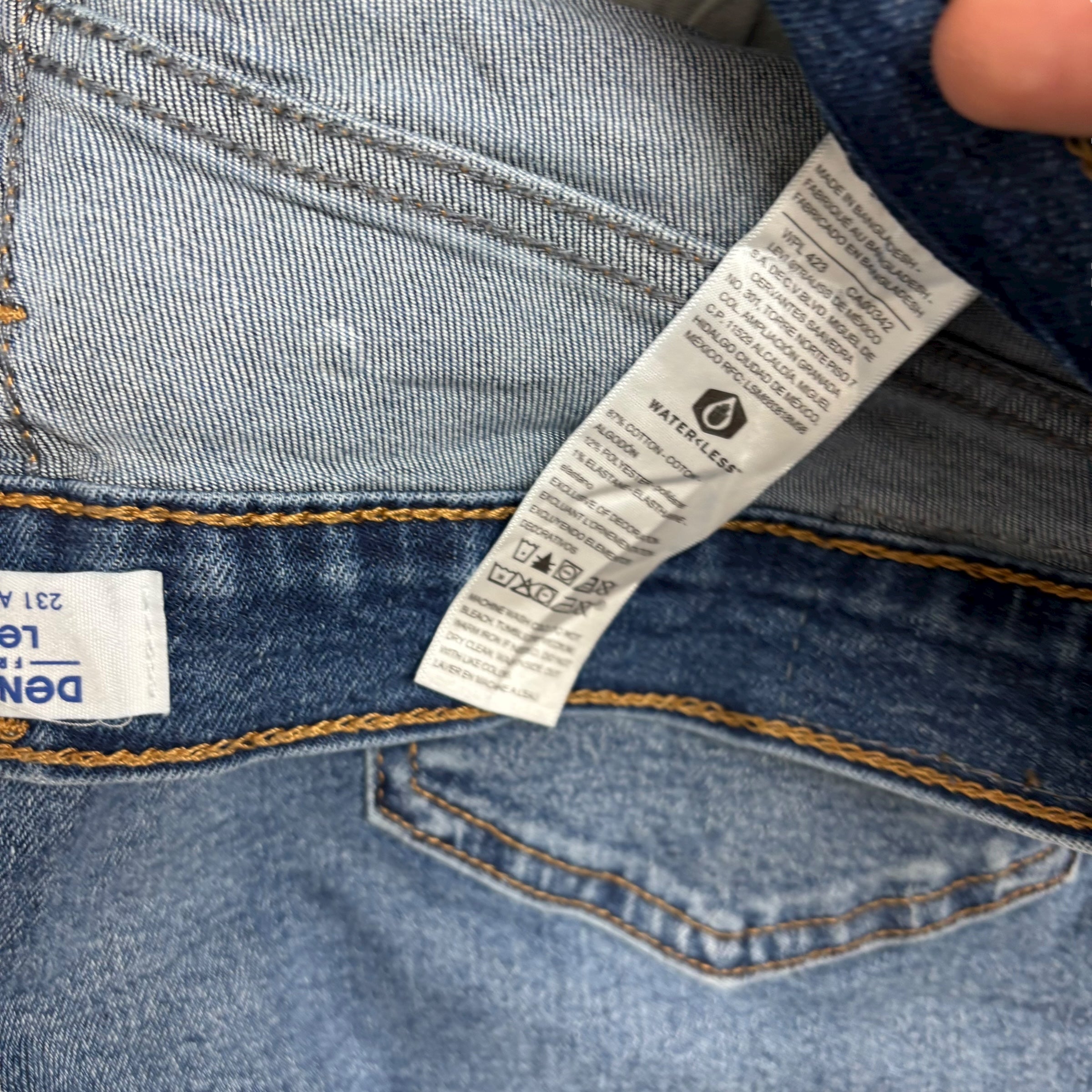 Levis Denizen Jeans W34 L30 Mens Mid Blue Athletic Tapered Fit Stretch (E)