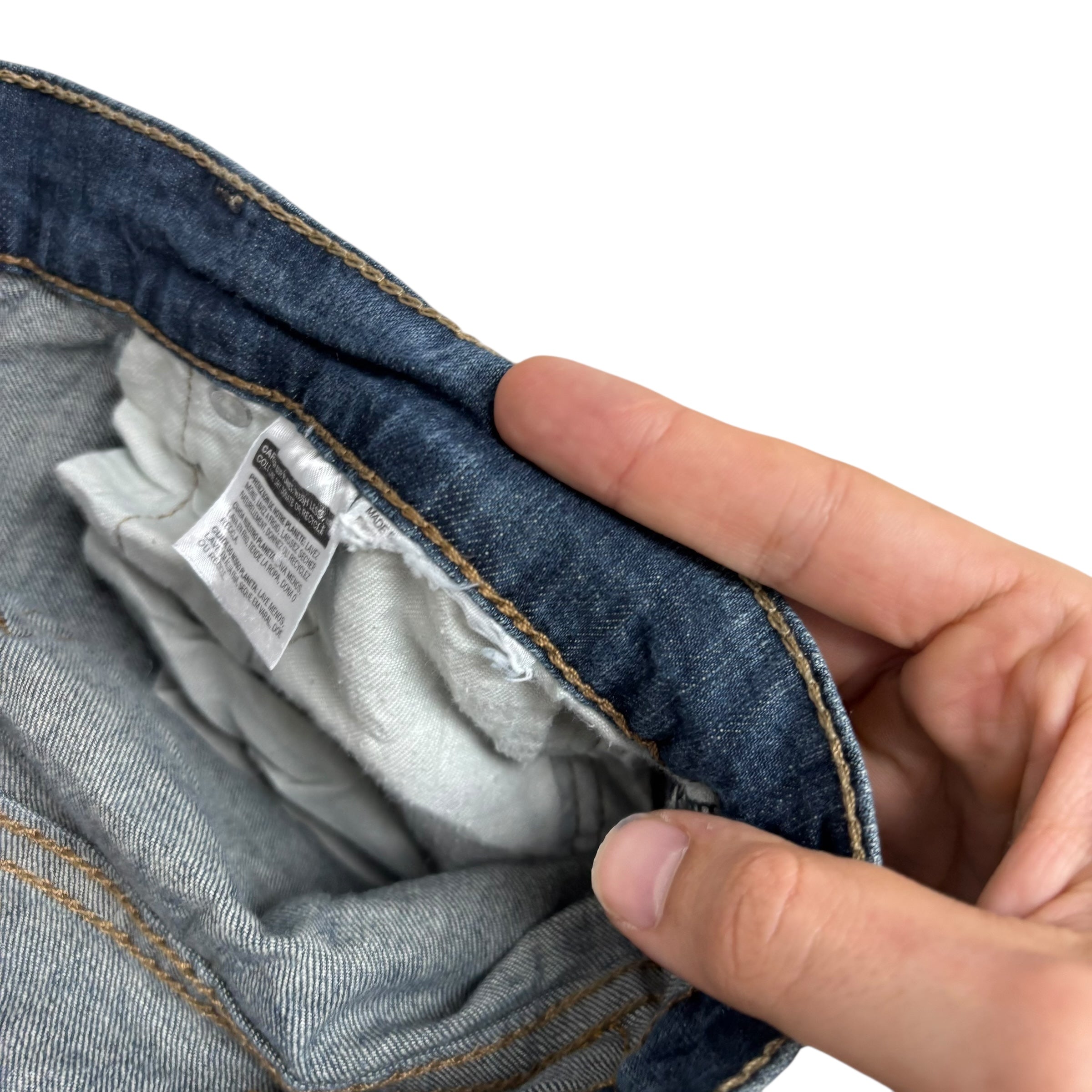 Levis 513 Jeans W36 L32 Mens Dark Blue Slim Straight Fit Stretch Denim (E)