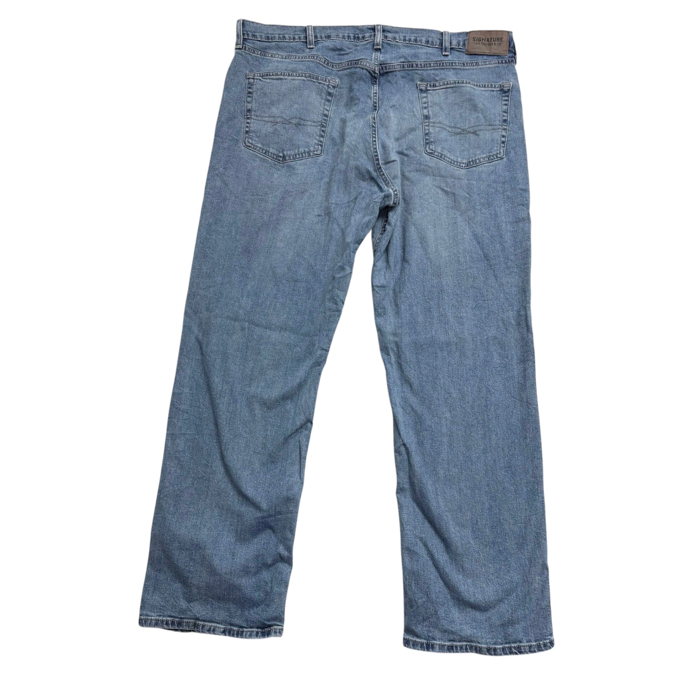 Levis Signature Jeans W40 L32 Mens Light Blue Relaxed Straight Stretch Denim (E)