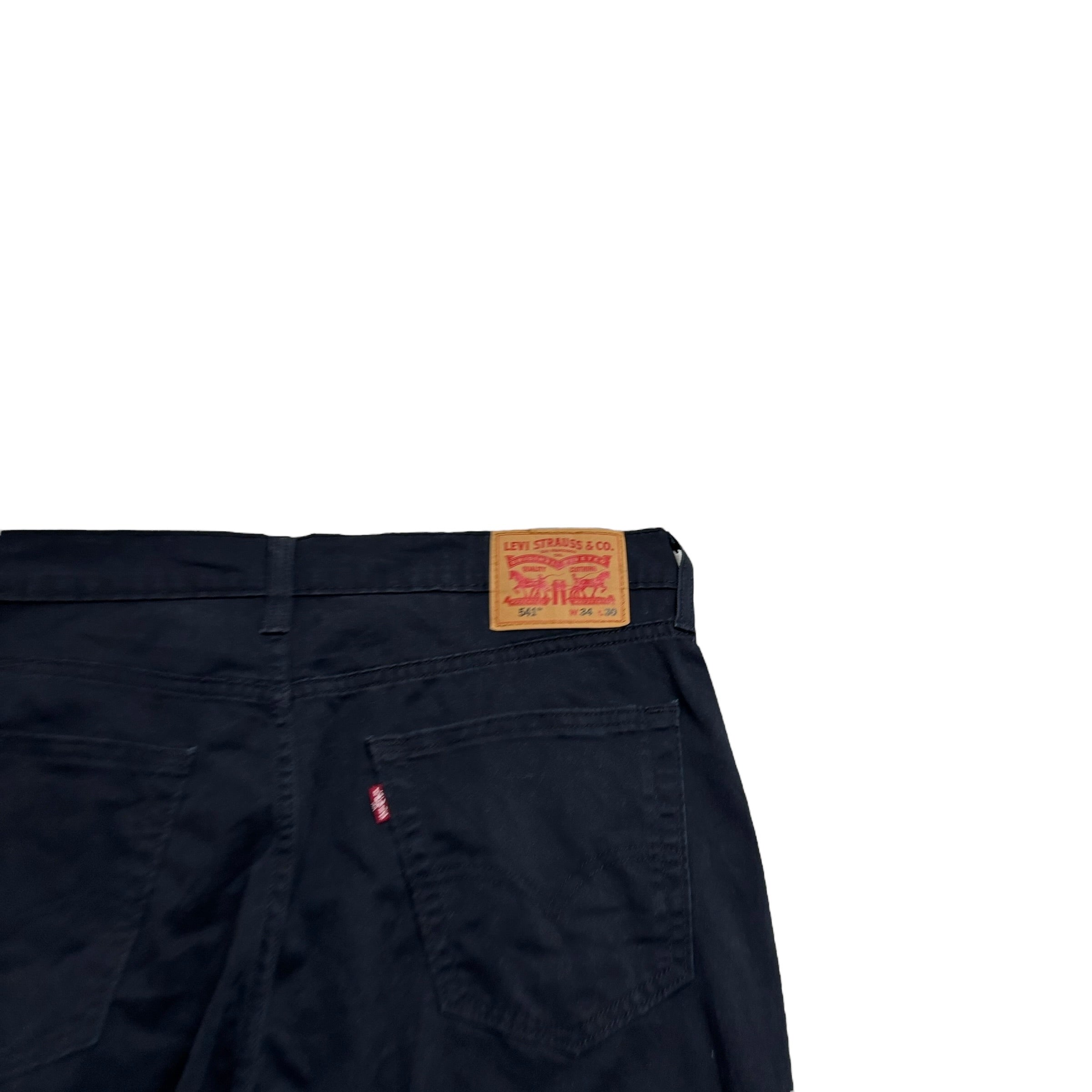 Levis 541 Trousers W36 L30 Mens Black Athletic Tapered Fit Stretch Pants (E)