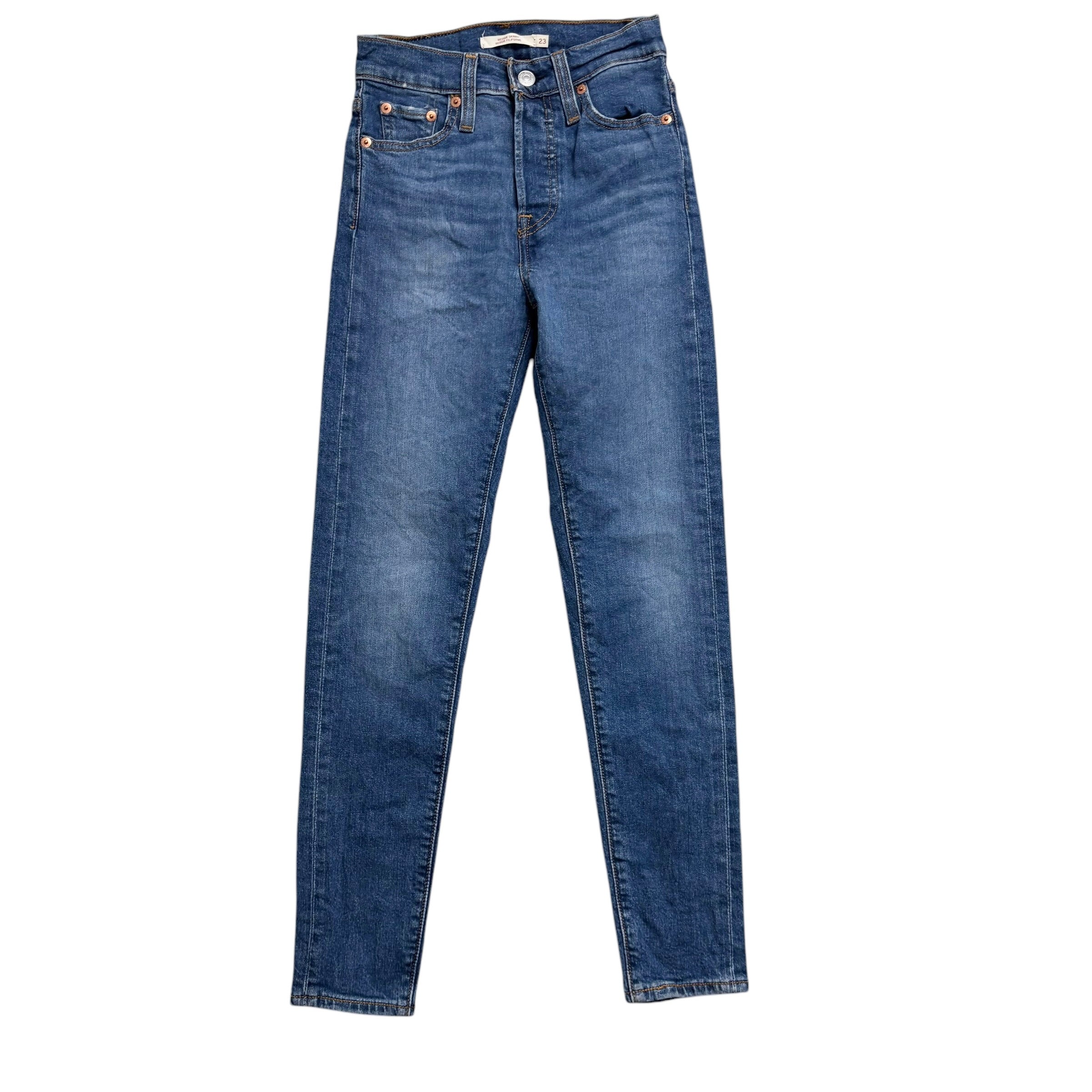 Levis Wedge Skinny Jeans W23 L27 Womens Mid Blue Stretch Denim