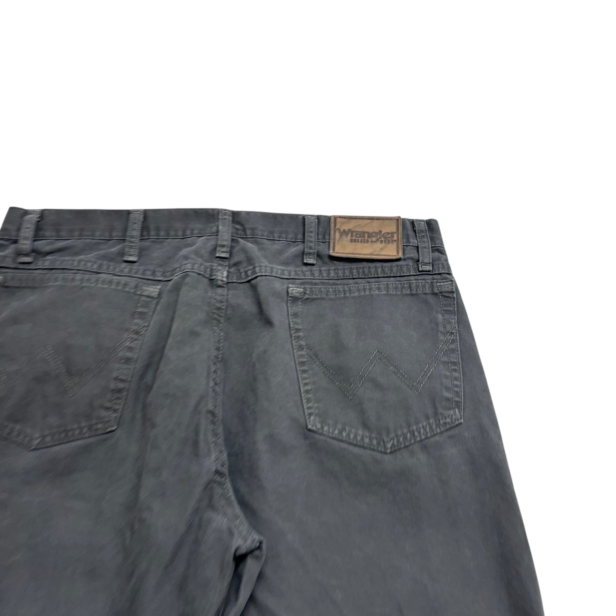 Wrangler Trousers W36 L30 Mens Grey Regular Straight Fit Cotton Pants (E)