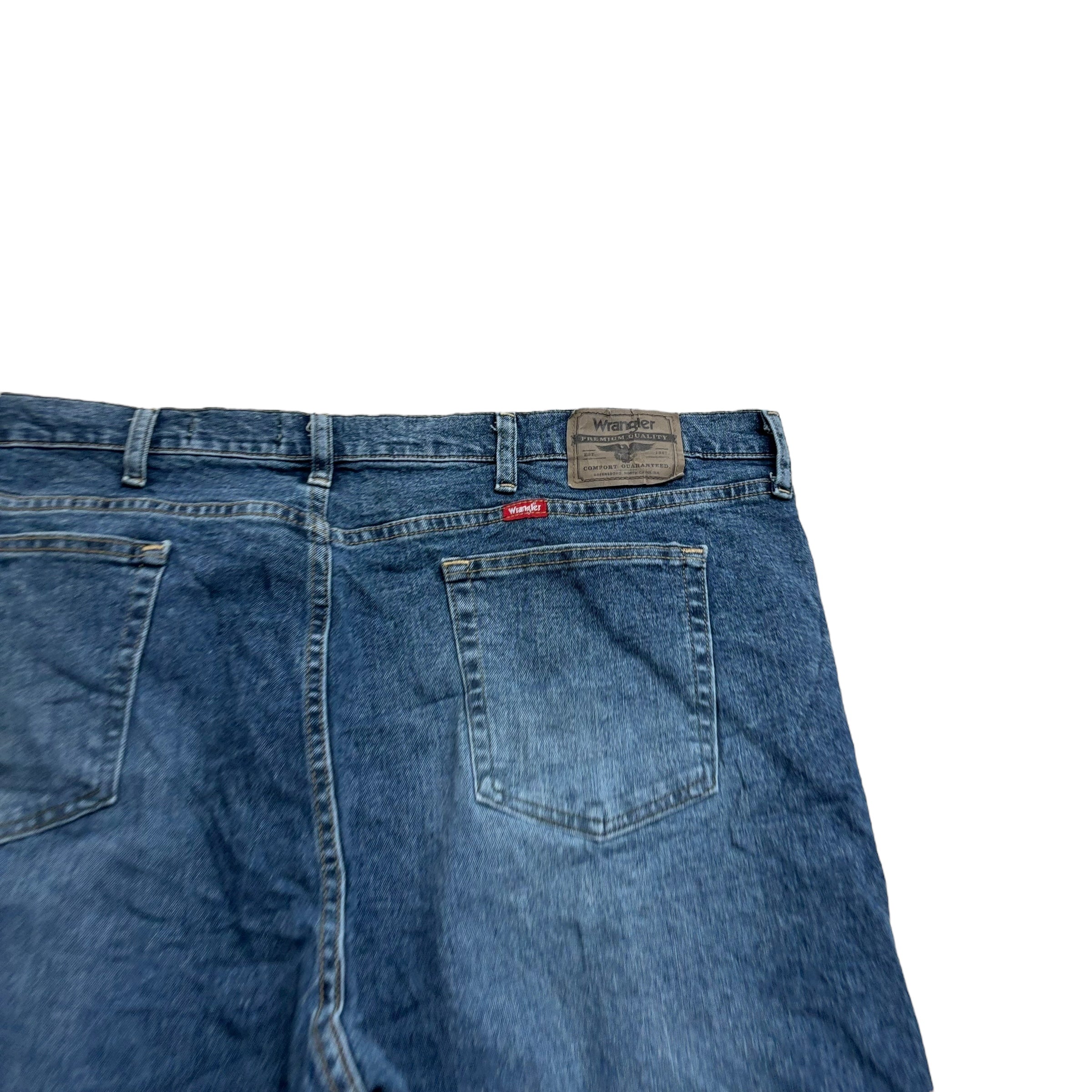 Wrangler Jeans W44 L30 Mens Dark Blue Relaxed Straight Fit Stretch Denim (E)