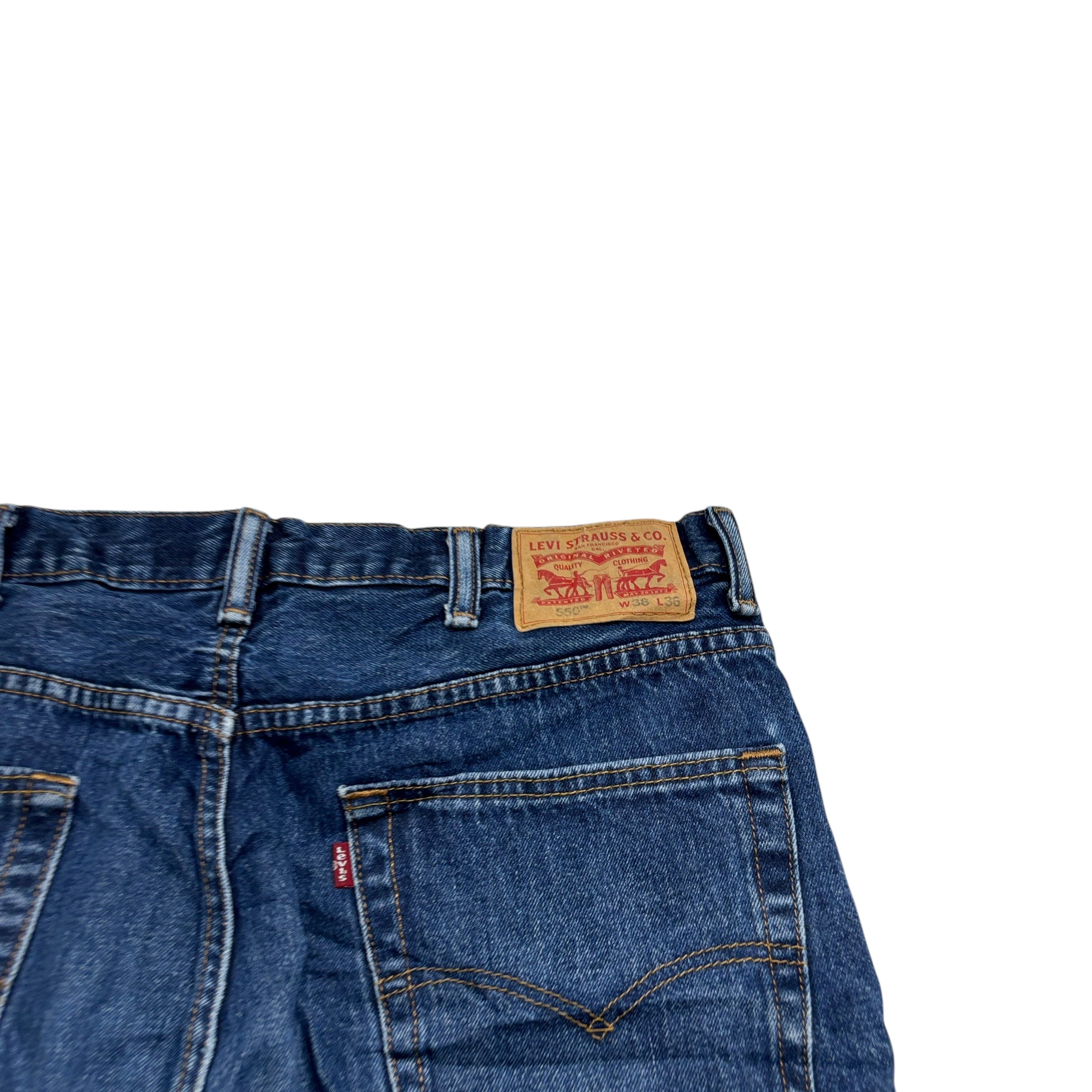 Levis 550 Jeans W38 L36 Mens Mid Blue Baggy Relaxed Straight Fit Denim