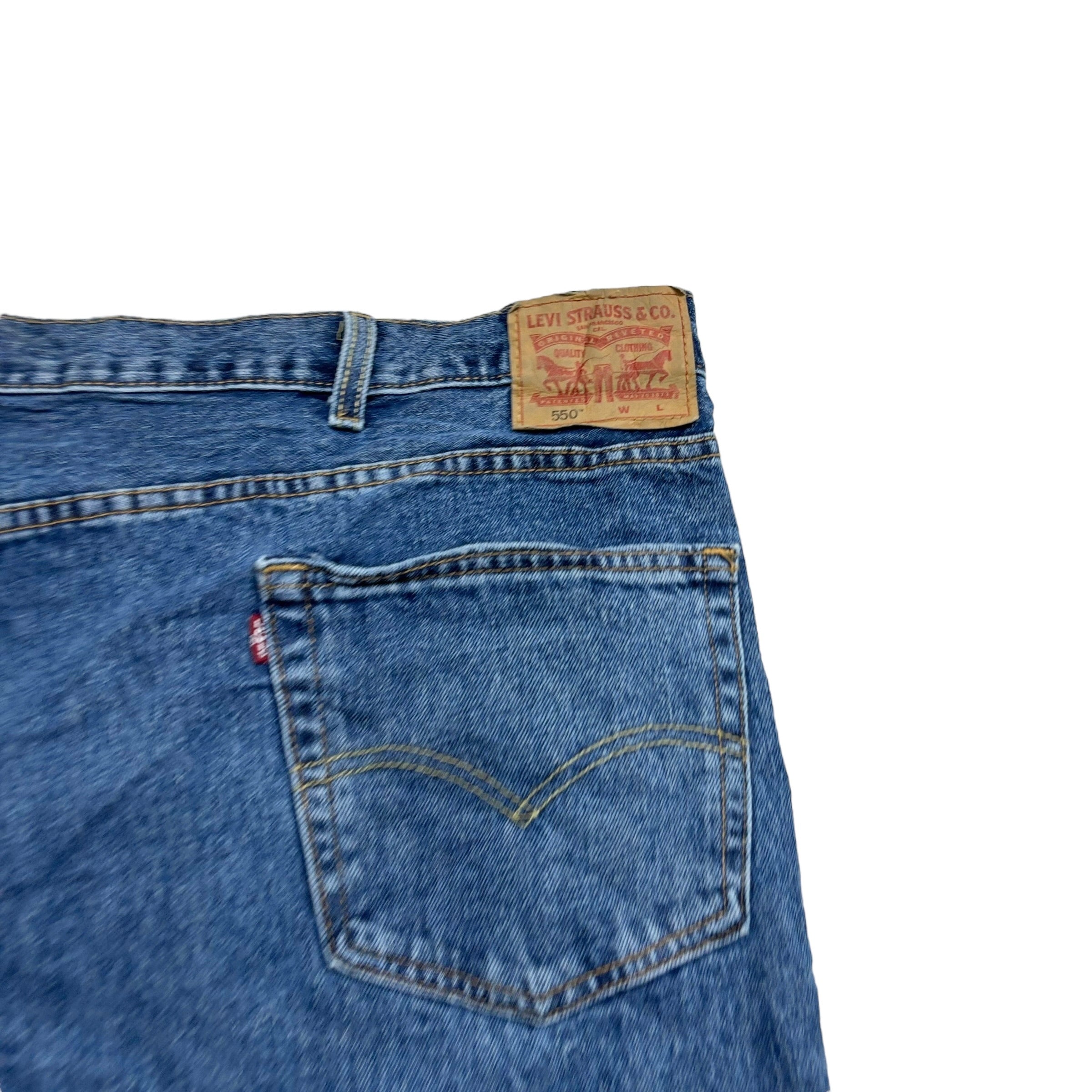 Levis 550 Jeans W54 L29 Mens Mid Blue Baggy Relaxed Straight Fit Denim (E)