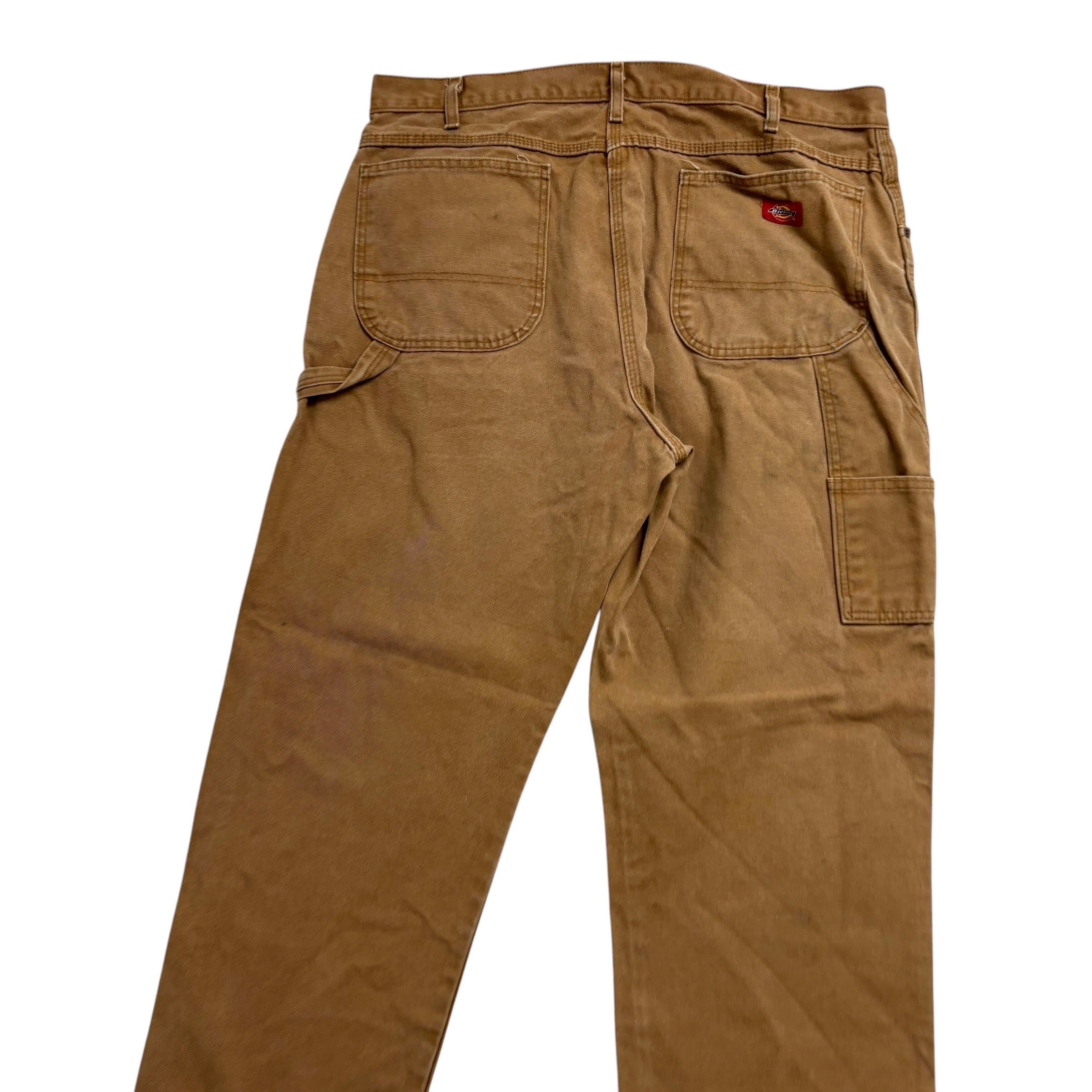 Dickies Carpenter Pants W38 L30 Mens Tan Relaxed Straight Fit Vintage Trousers