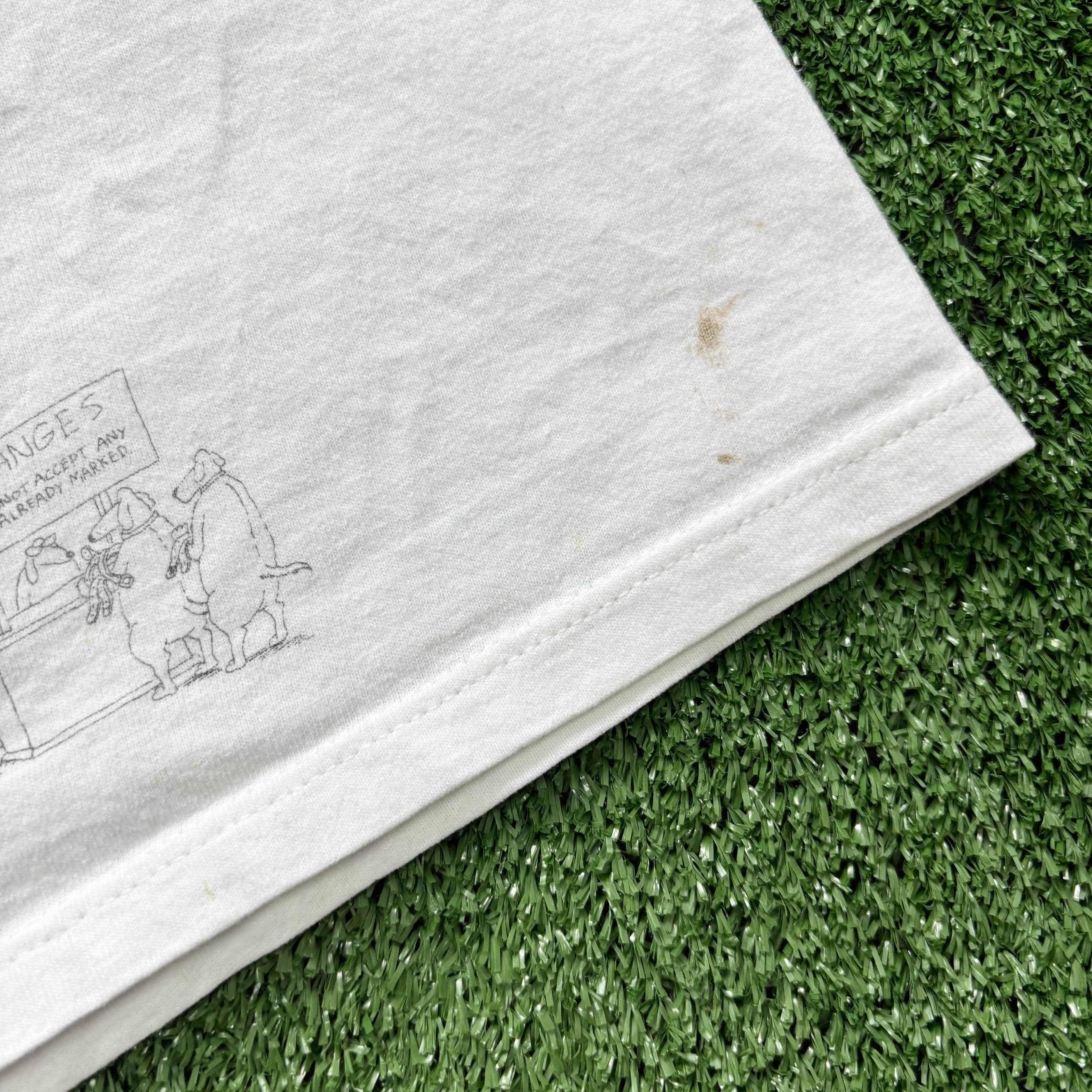 Vintage T Shirt Mens Large White Single Stitch Graphic Print 90s USA Dogs (F)