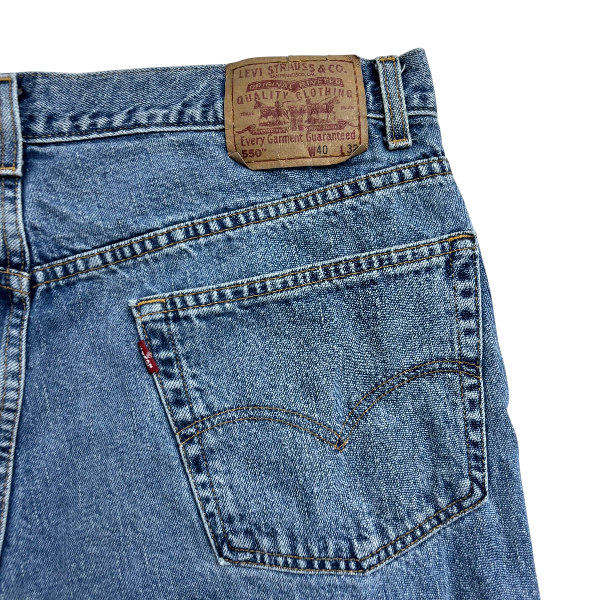 Levis 550 Jeans W40 L32 Mens Light Blue Relaxed Straight Fit Vintage Denim