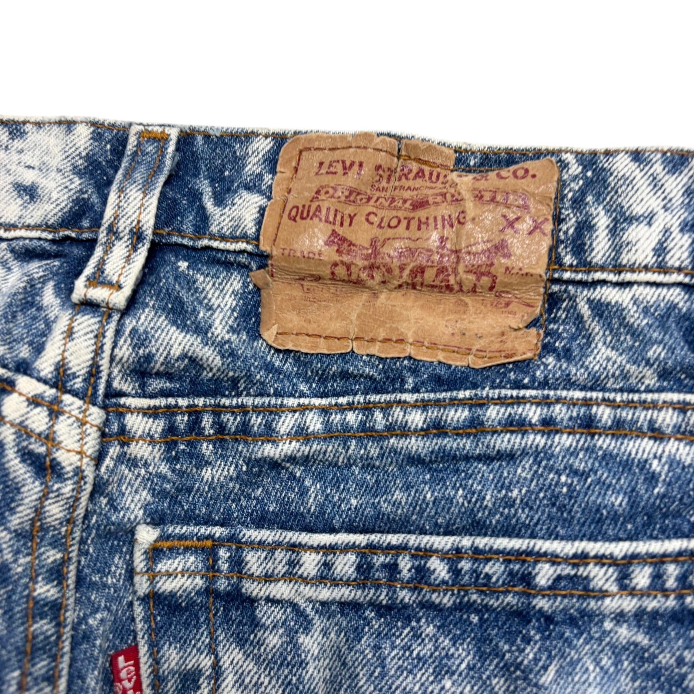 Levis Jeans W28 L34 Mens Acid Wash Blue Regular Tapered Fit Vintage Made In USA