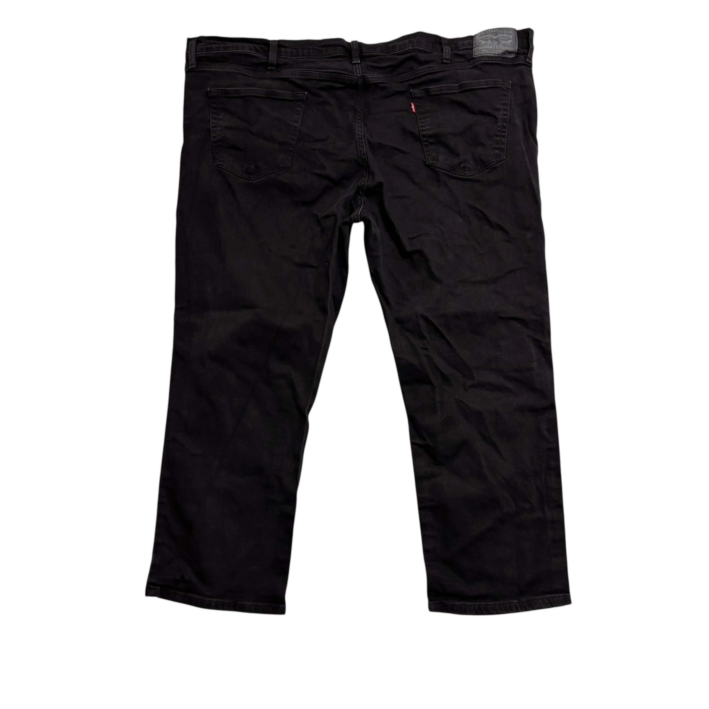 Levis 541 Jeans W52 L28 Mens Black Athletic Tapered Fit Stretch Denim (E)