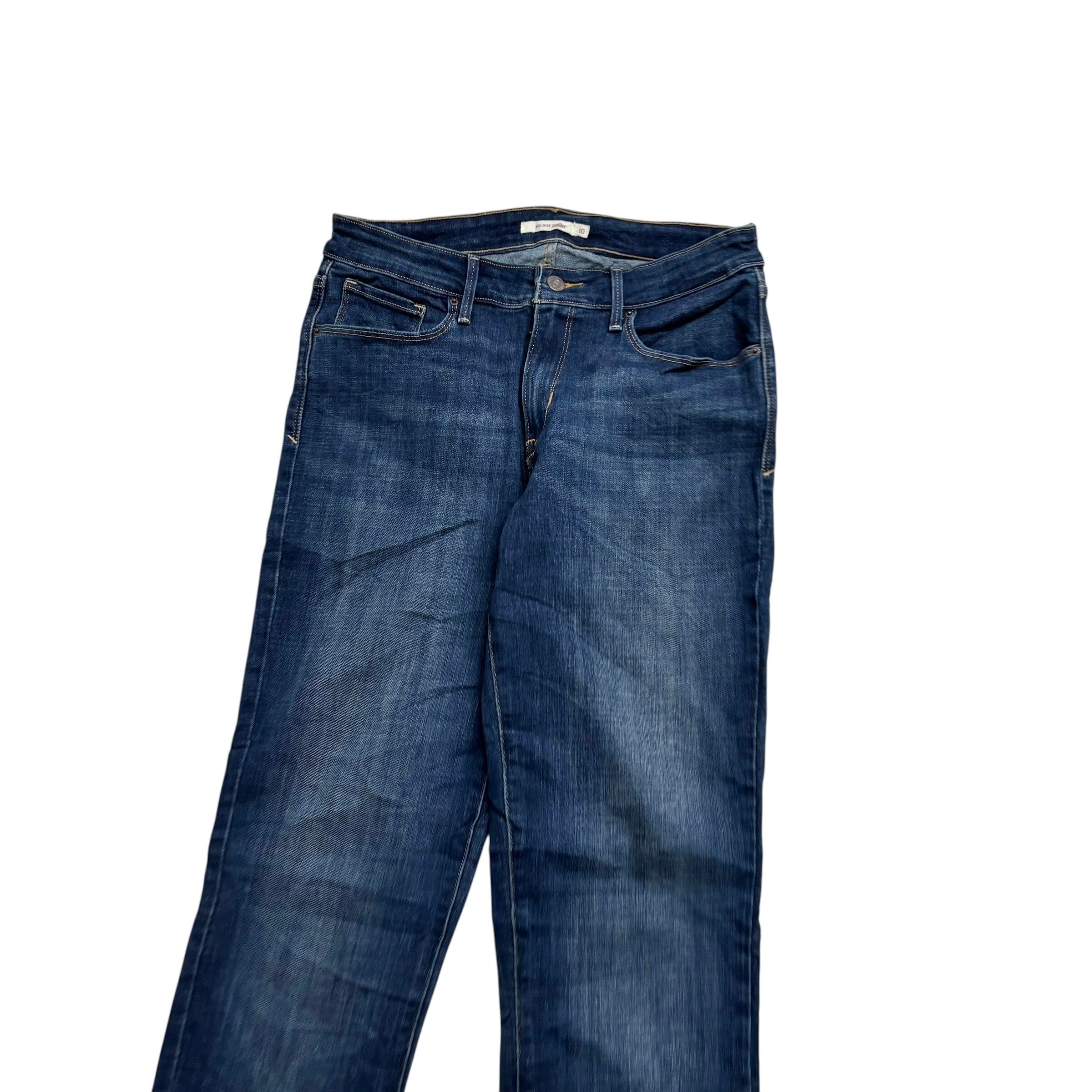 Levis Jeans W30 L34 Womens Mid Rise Skinny Dark Blue Stretch Denim (E)