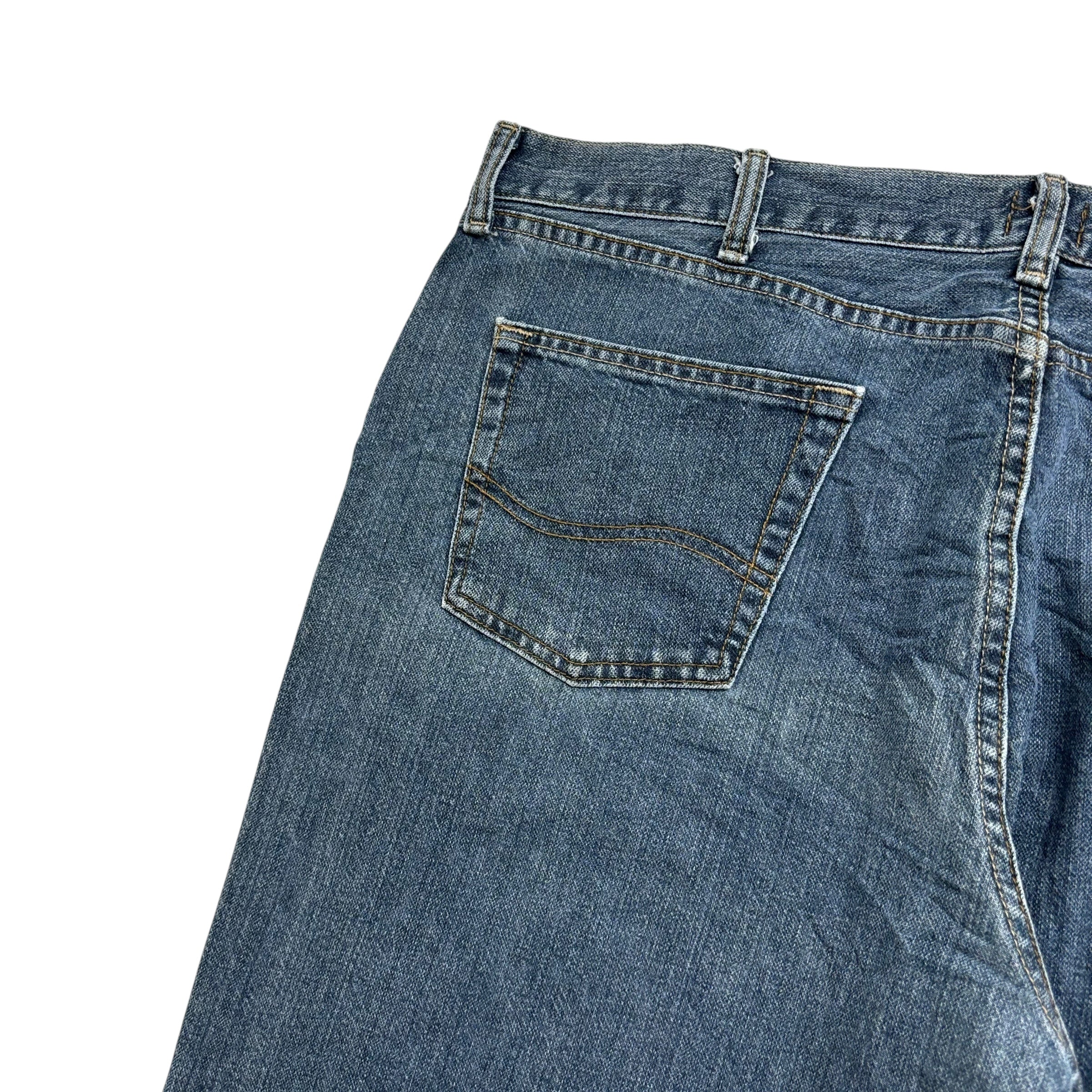 Lee Jeans W40 L30 Mens Mid Blue Relaxed Straight Fit Vintage Denim