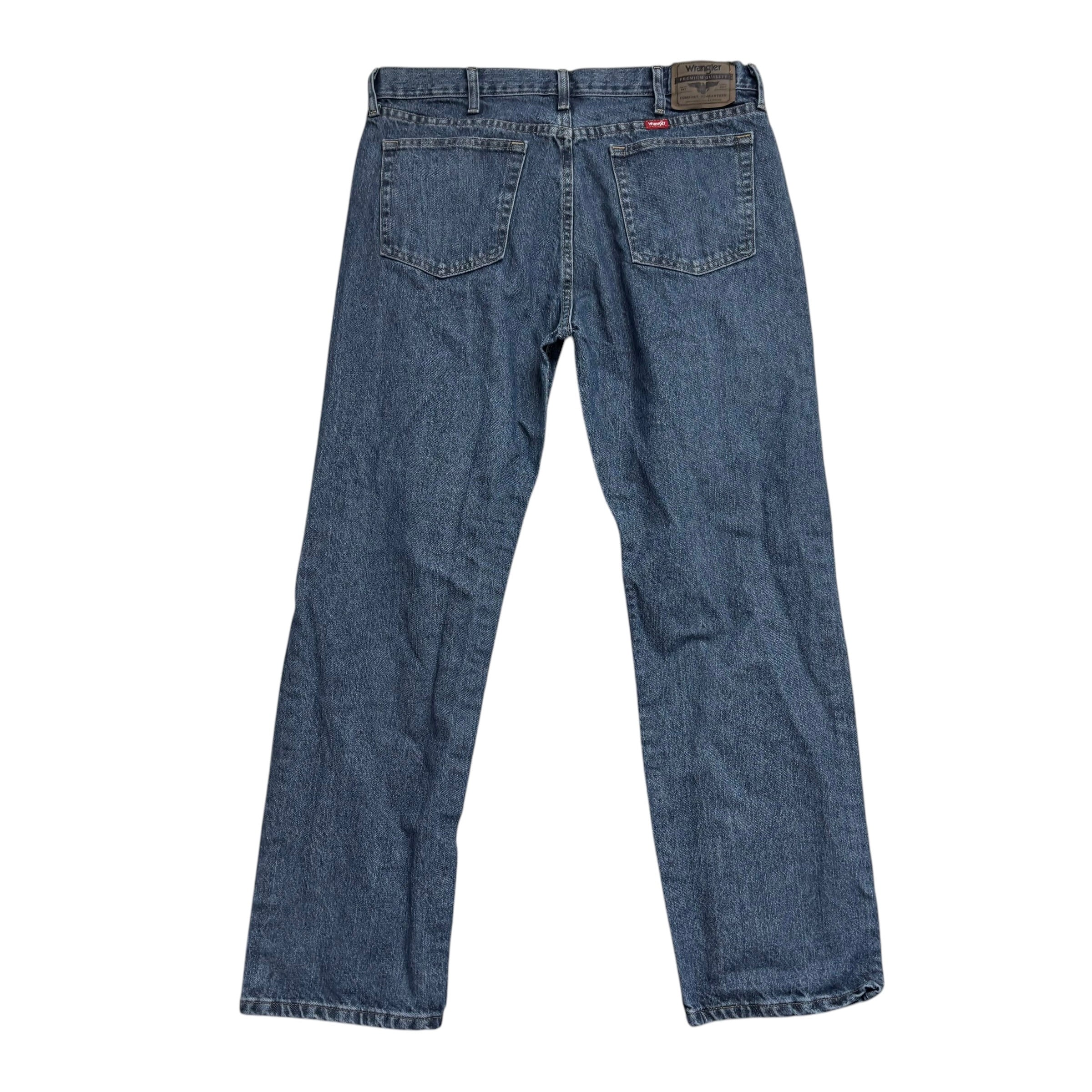 Wrangler Jeans W36 L30 Mens Mid Blue Regular Straight Fit Denim (E)