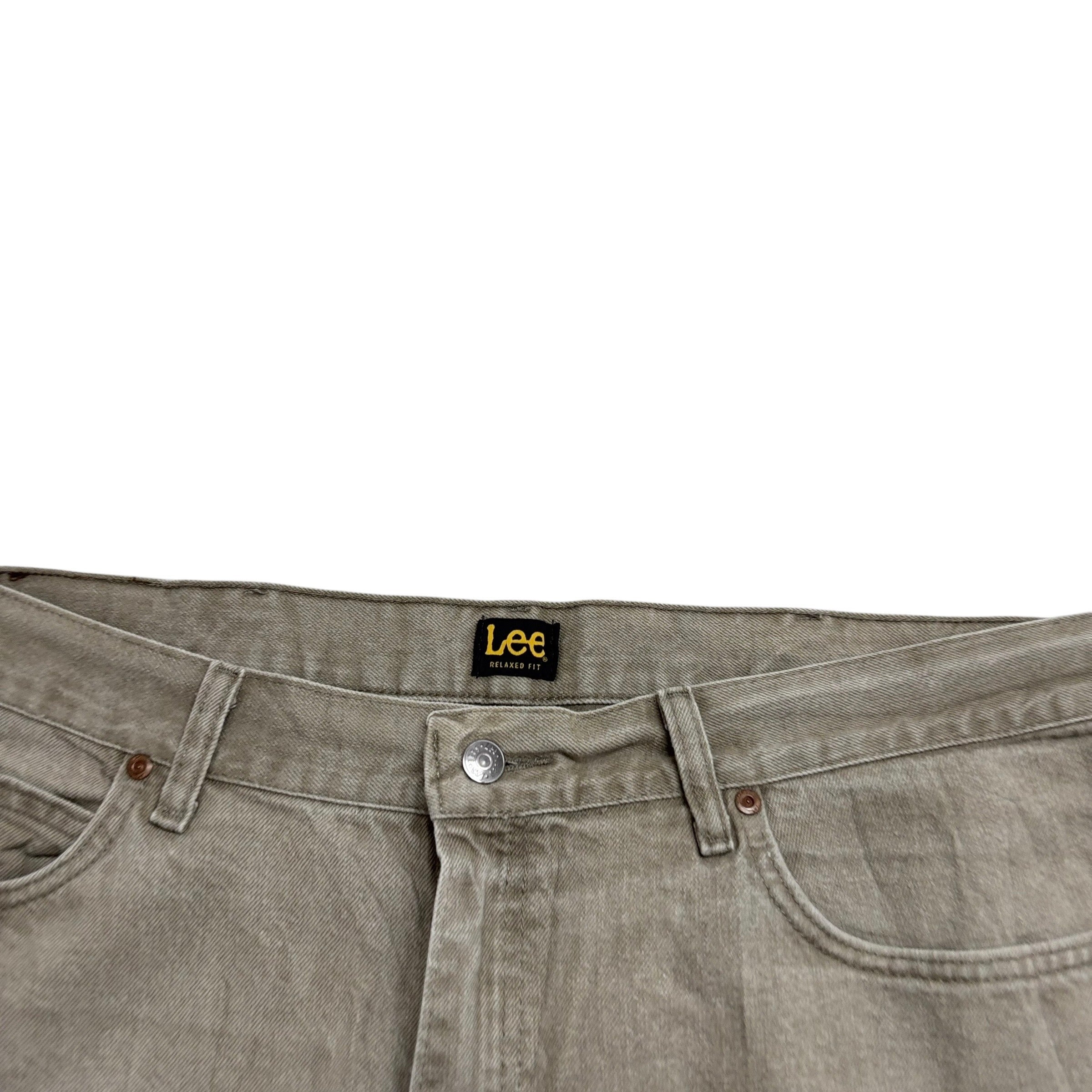 Lee Jeans W40 L32 Mens Green Relaxed Straight Fit Denim