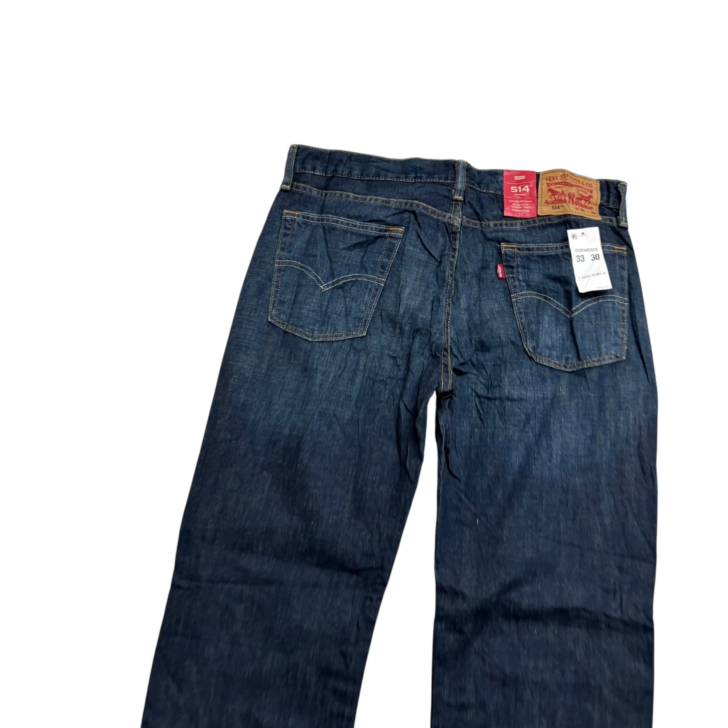 Levis 514 Jeans W33 L30 Mens Dark Blue Regular Straight Fit Denim (E)