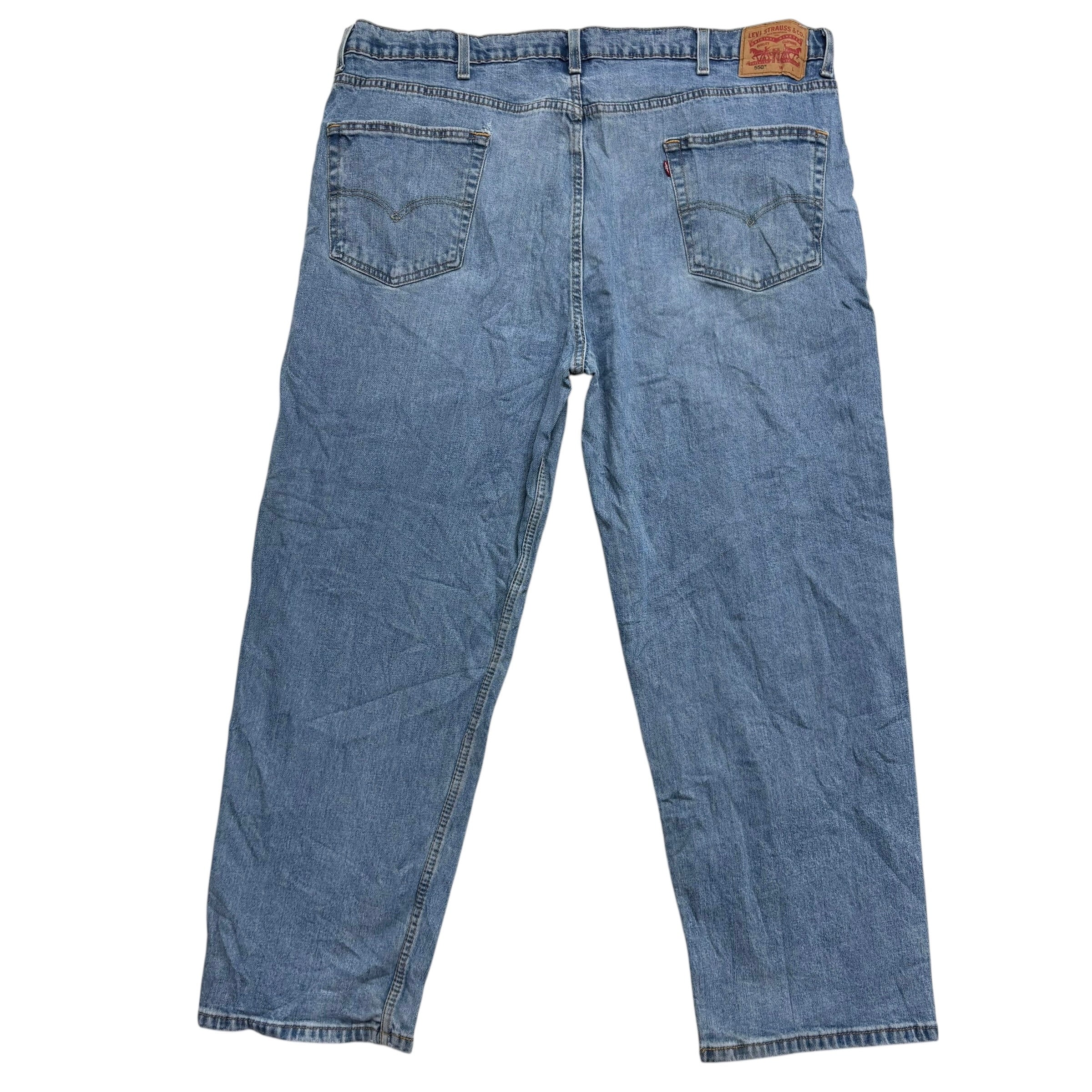 Levis 550 Jeans W44 L30 Mens Light Blue Baggy Relaxed Straight Stretch Denim (F)