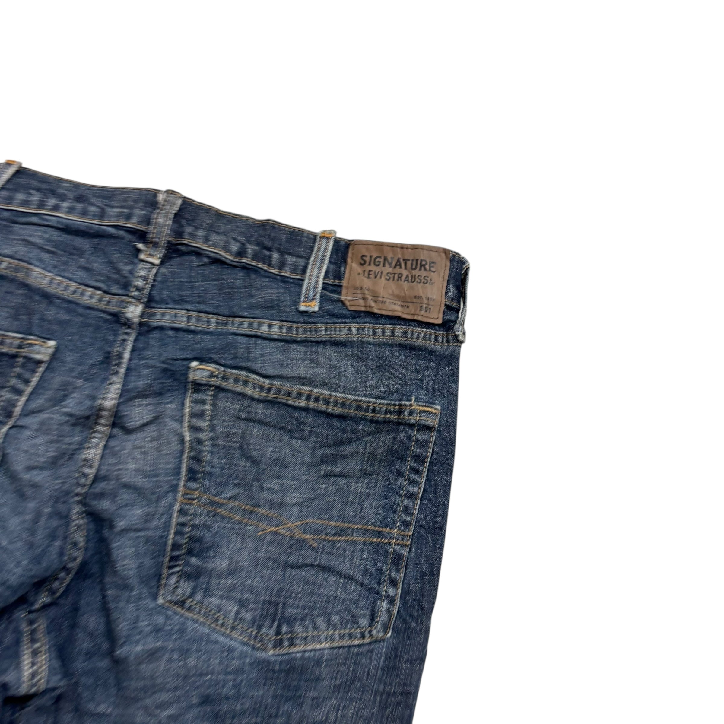 Levis Signature Jeans W36 L32 Mens Dark Blue Regular Straight Fit Stretch (F)