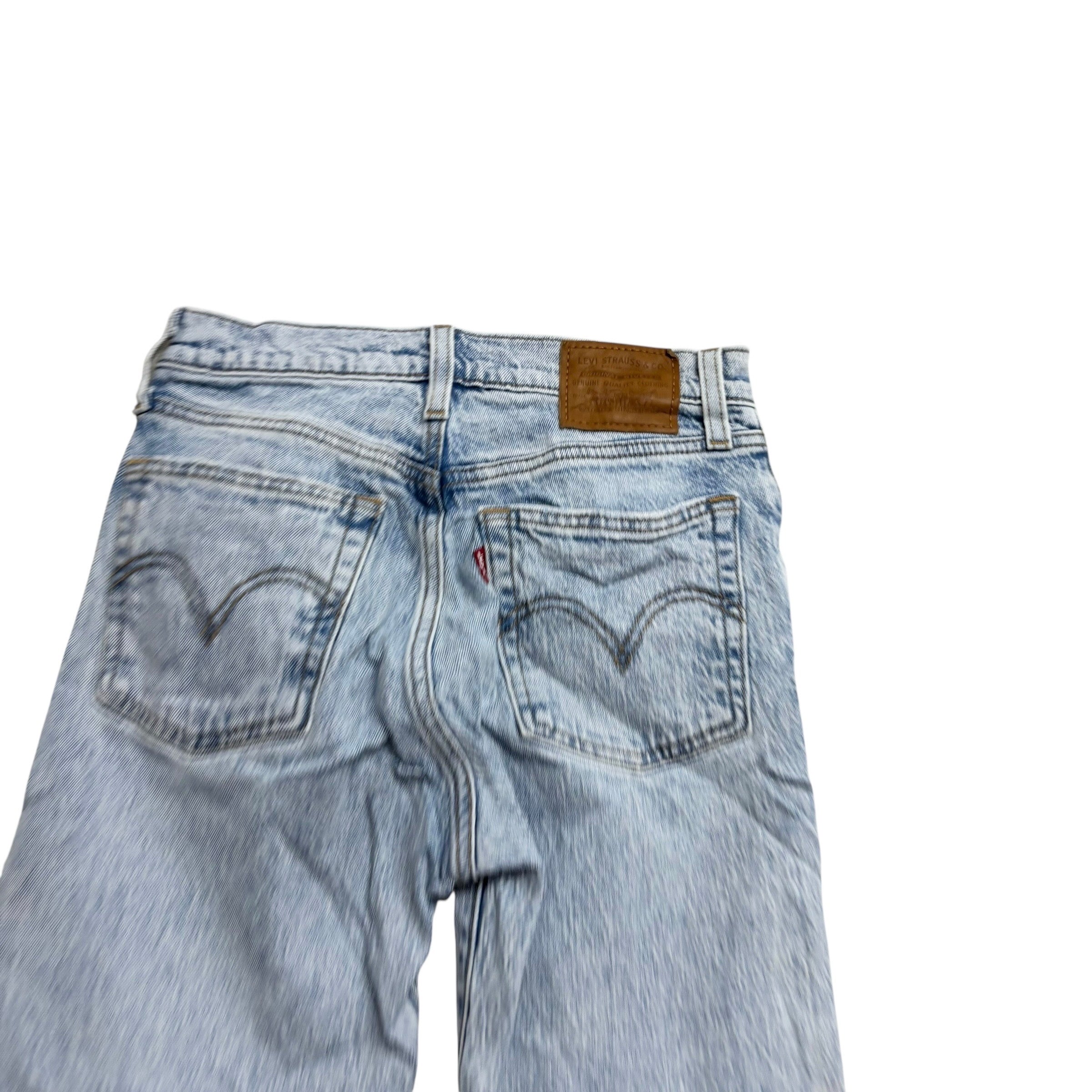 Levis Wedgie Jeans W24 L27 Womens Regular Fit Light Blue Stretch Denim (E)