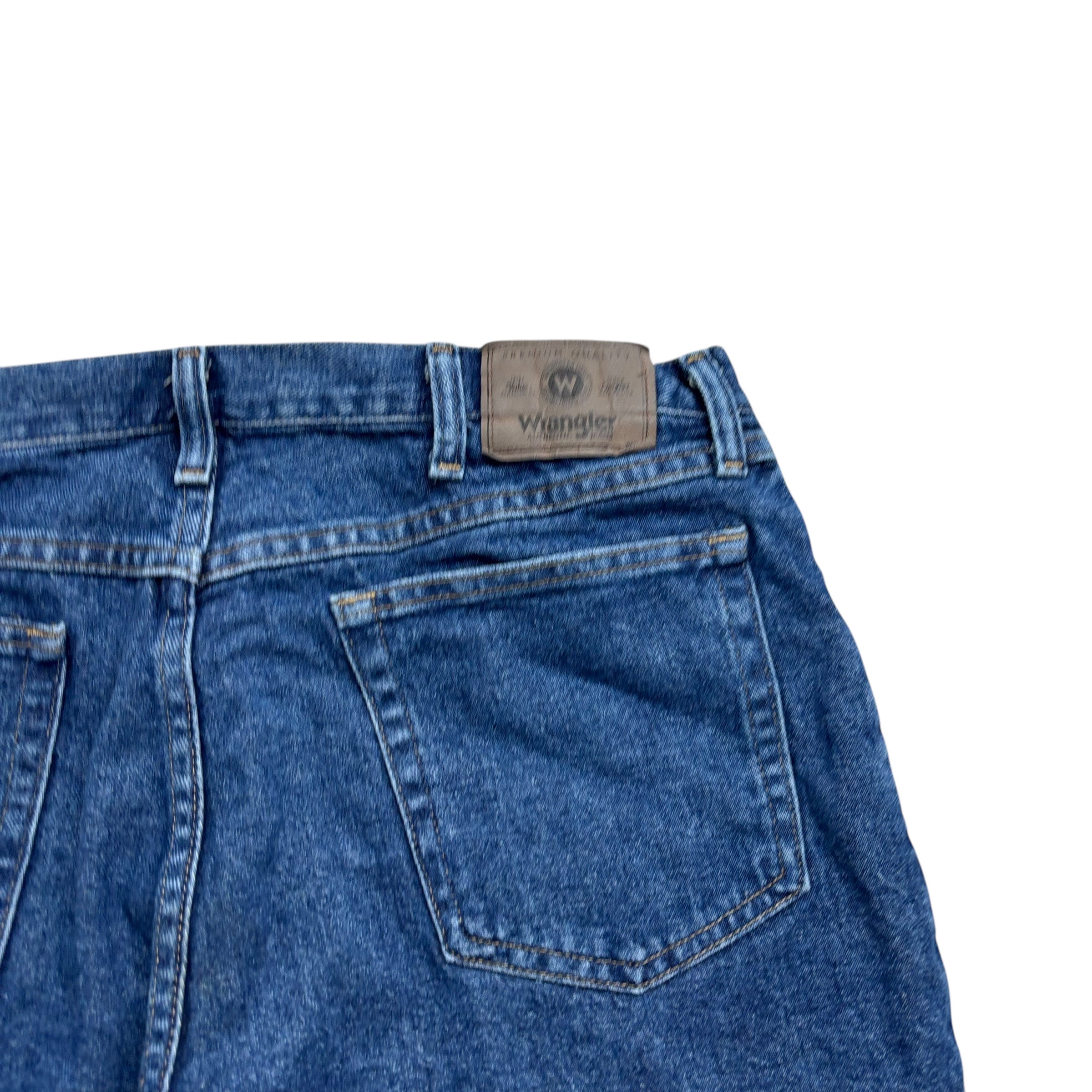 Wrangler Baggy Jorts W36 Mens Denim Shorts Mid Blue Relaxed Fit (E)