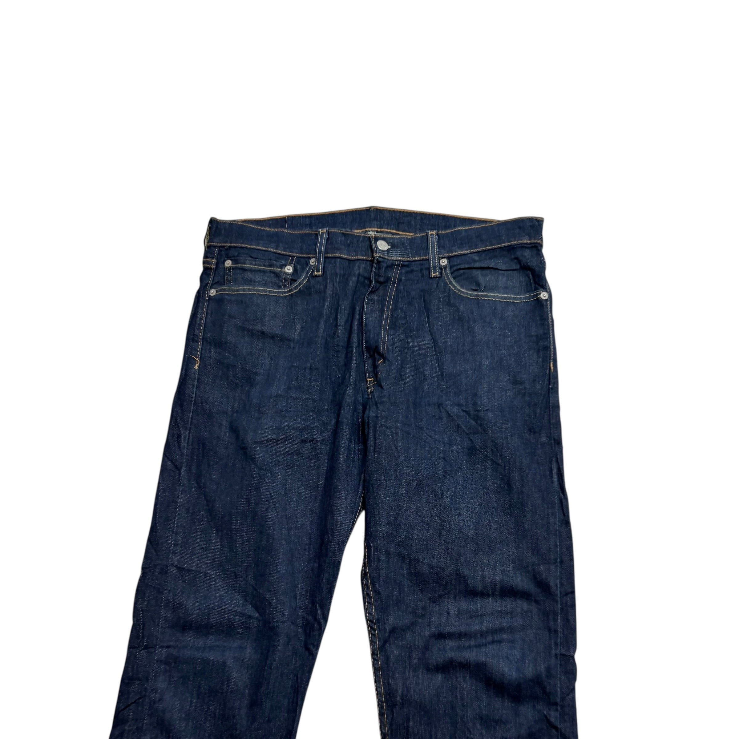 Levis 513 Jeans W34 L32 Mens Dark Blue Slim Straight Fit Stretch Denim (E)