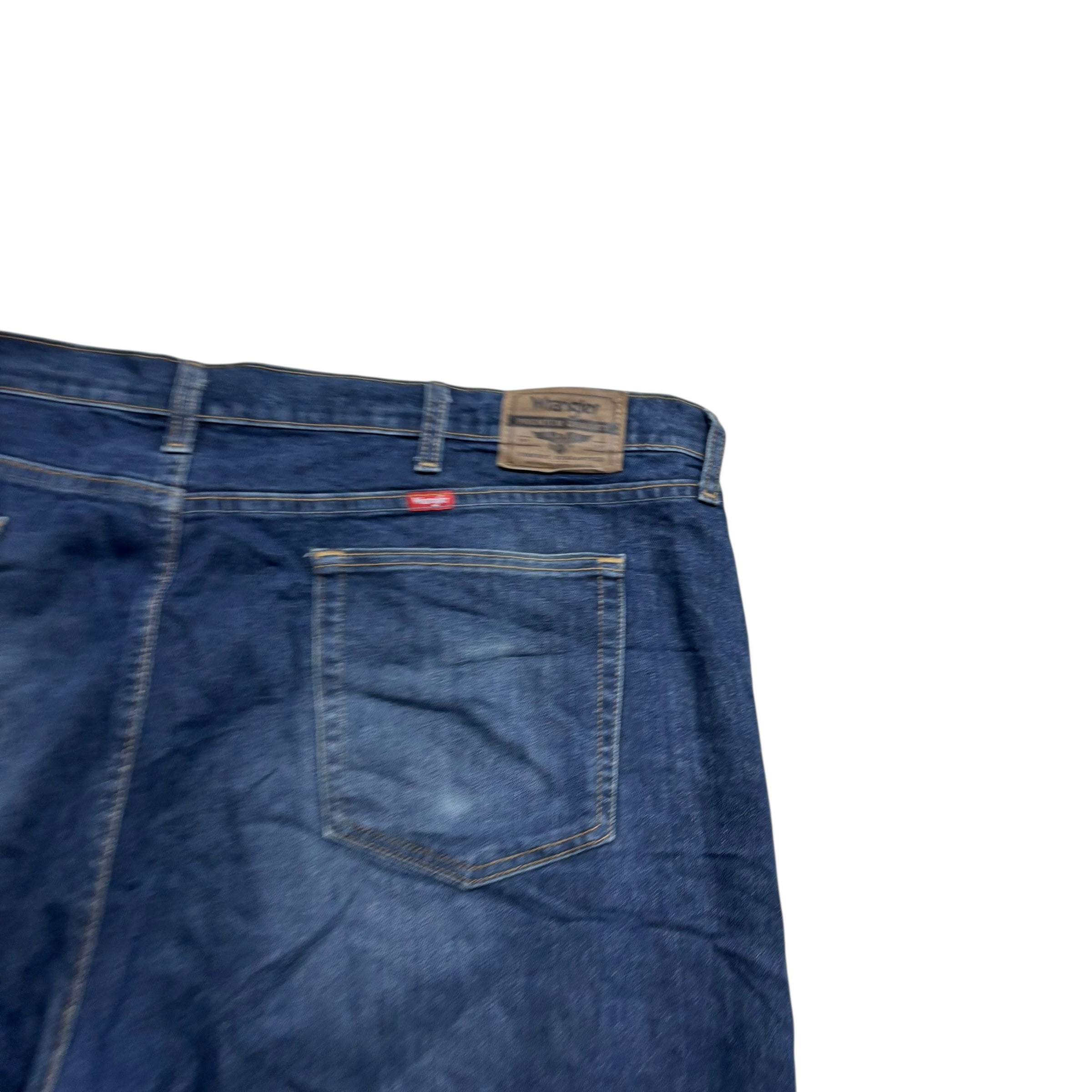 Wrangler Jeans W48 L31 Mens Dark Blue Relaxed Tapered Fit Stretch Denim (E)