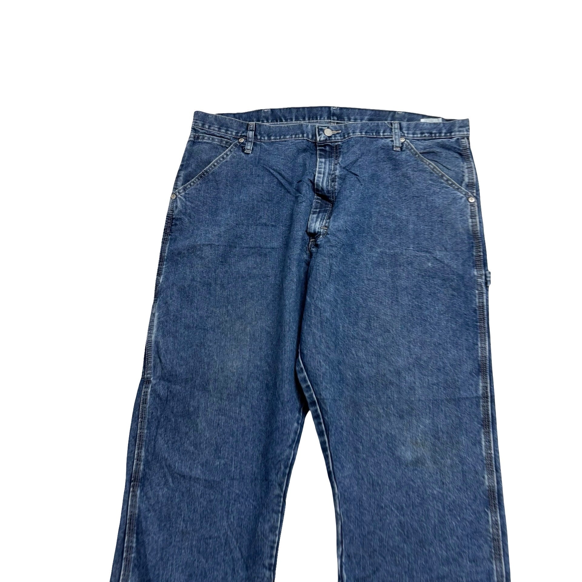 Wrangler Carpenter Jeans W40 L30 Mens Mid Blue Relaxed Straight Fit Denim