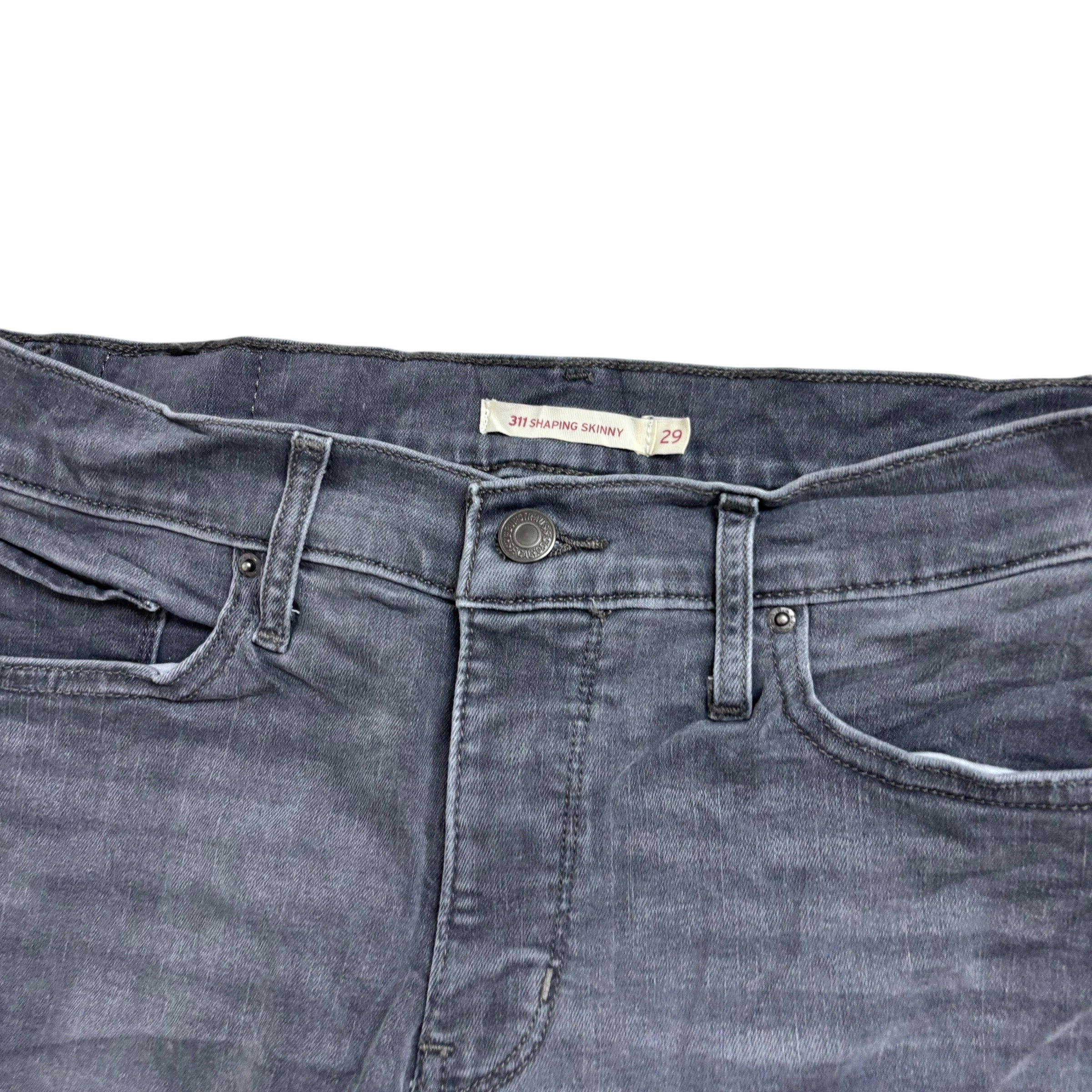 Levis 311 Jeans W29 L30 Womens Grey Shaping Skinny Fit Stretch Denim (E)