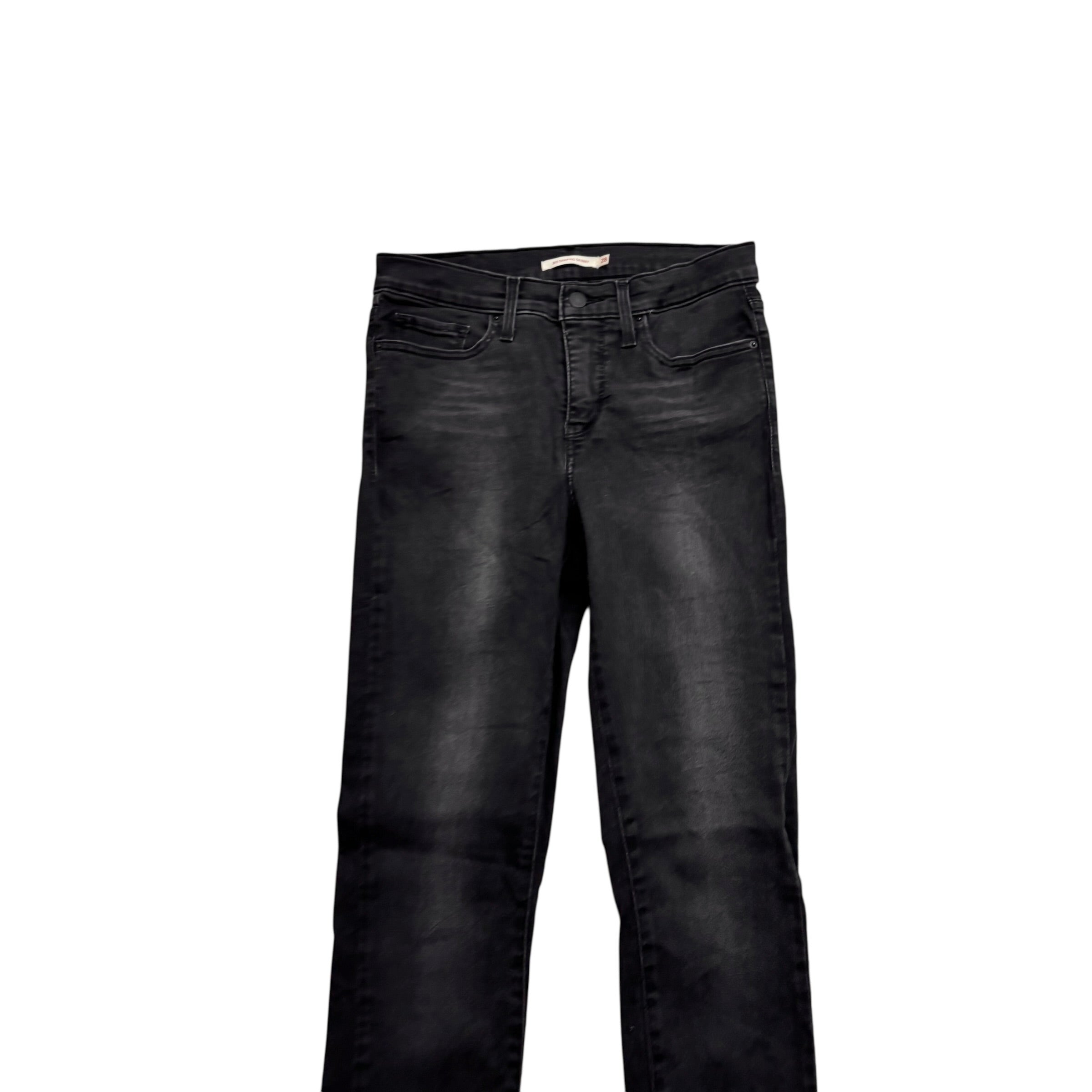 Levis 311 Jeans W28 L32 Womens Shaping Skinny Black Stretch Denim (E)