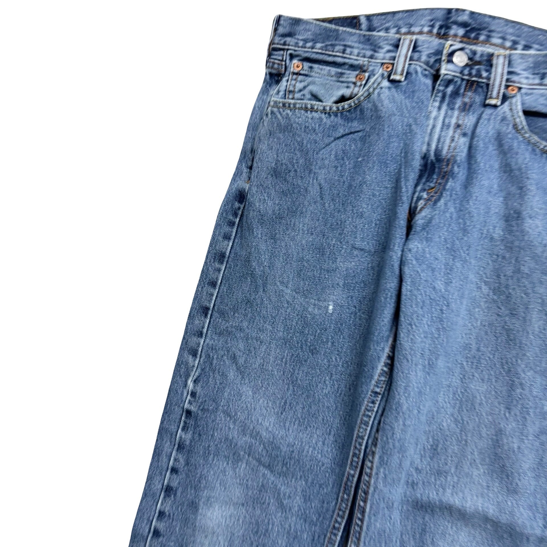 Levis 505 Jeans W32 L30 Mens Mid Blue Regular Straight Fit Denim