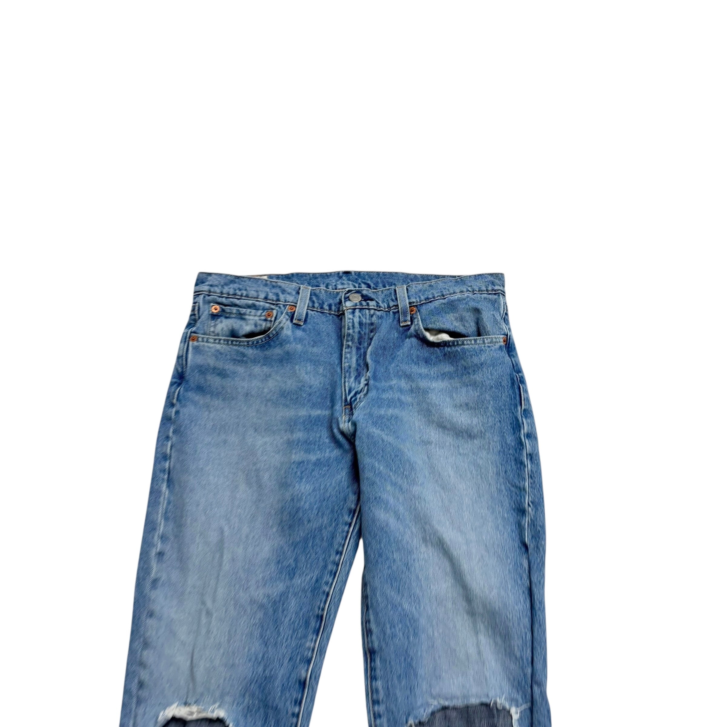 Levis 511 Jeans W33 L32 Mens Light Blue Slim Fit Stretch Distressed Denim