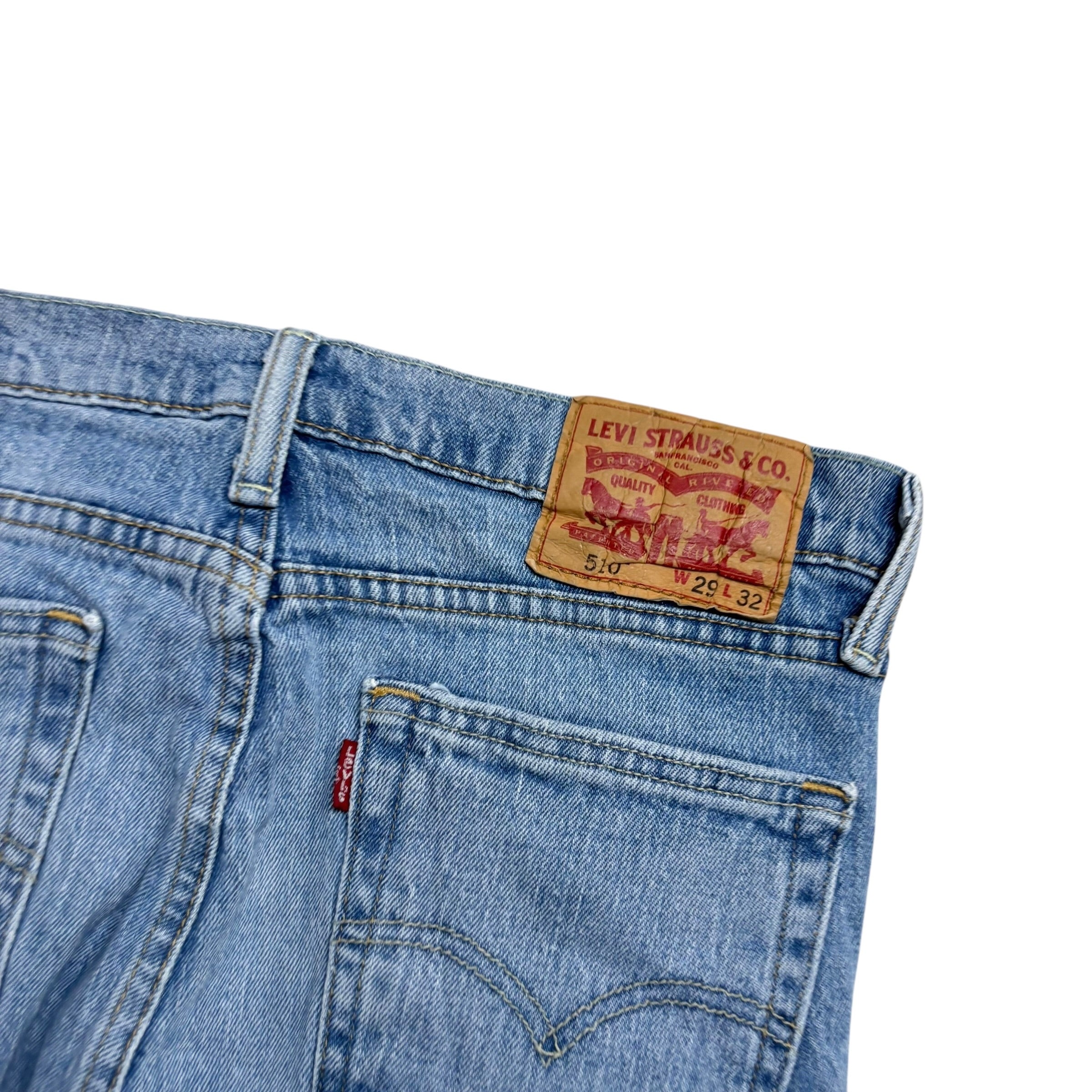 Levis 510 Jeans W29 L32 Mens Light Blue Skinny Fit Stretch Denim (E)