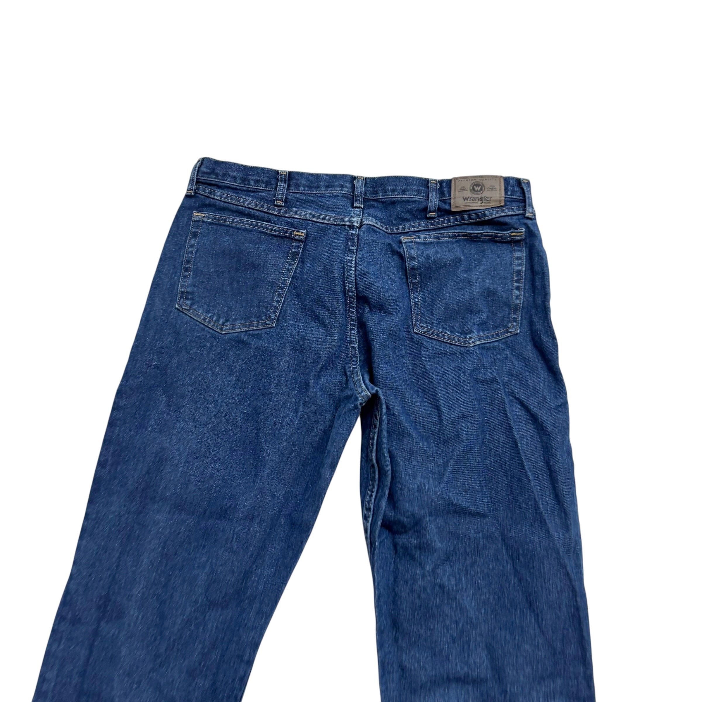 Wrangler Jeans W40 L30 Mens Dark Blue Relaxed Straight Fit Vintage Denim (E)