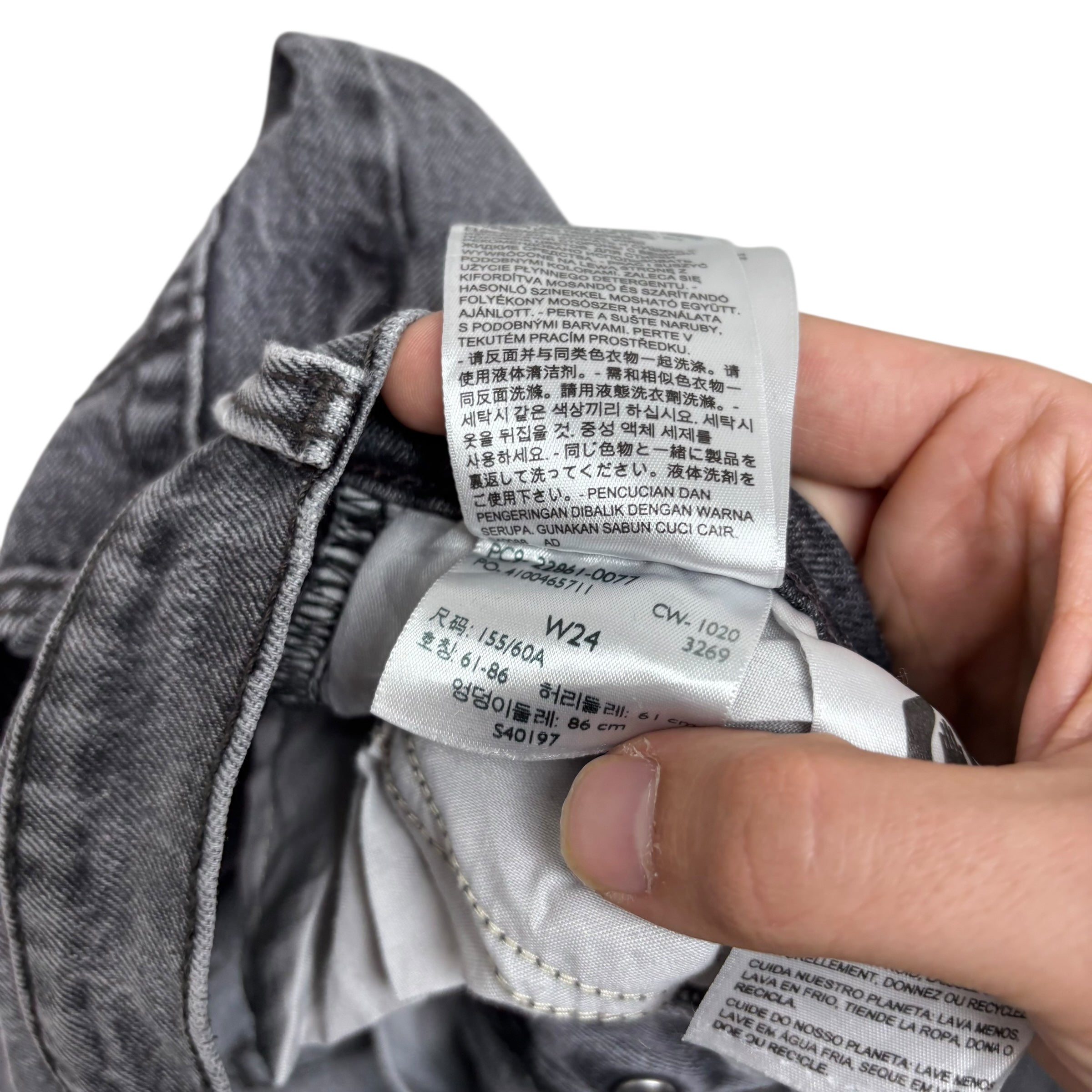 Levis Wedgie Jeans W24 L27 Womens Grey Stretch Premium Denim (E)