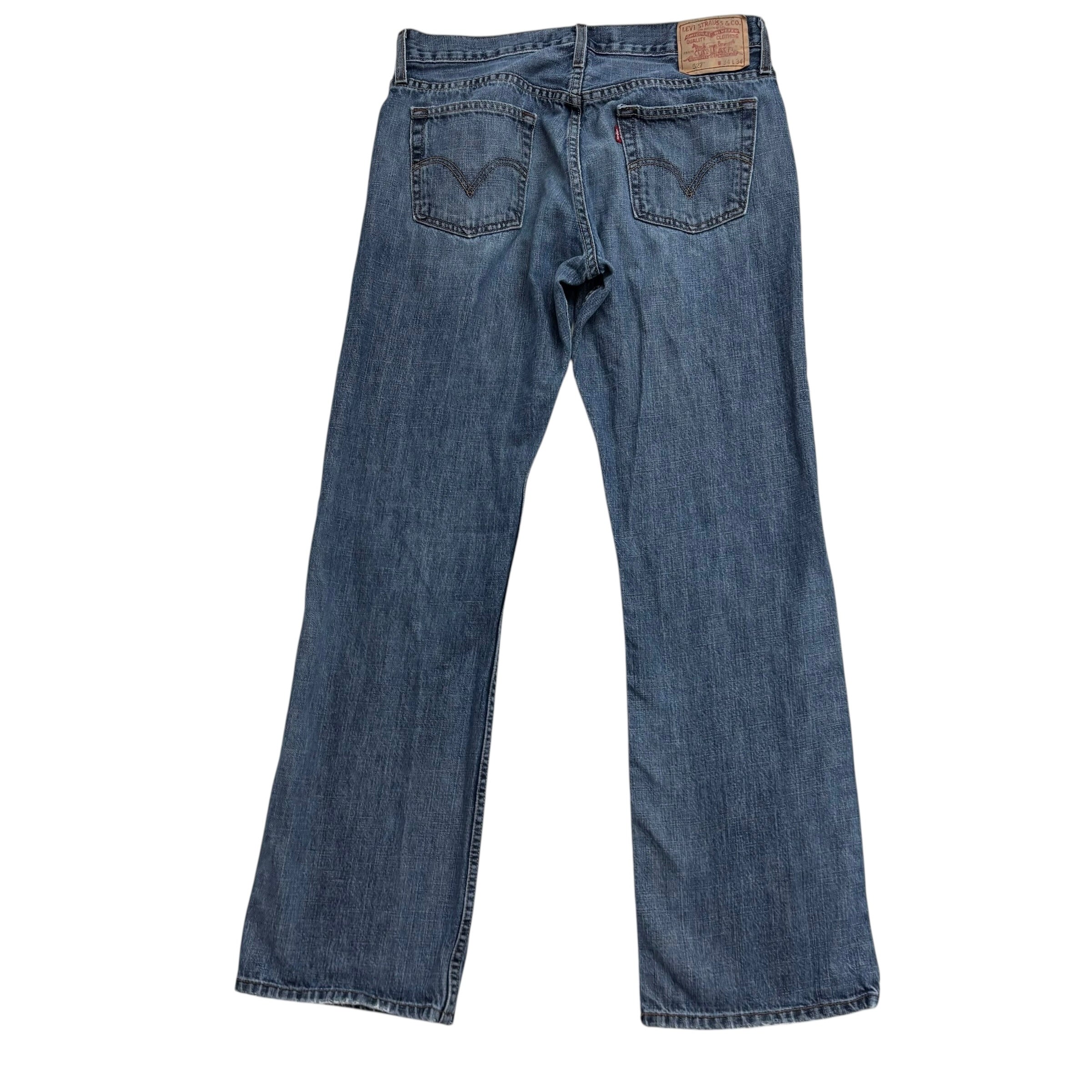 Levis 527 Jeans W34 L34 Mens Mid Blue Regular Bootcut Fit Vintage Denim