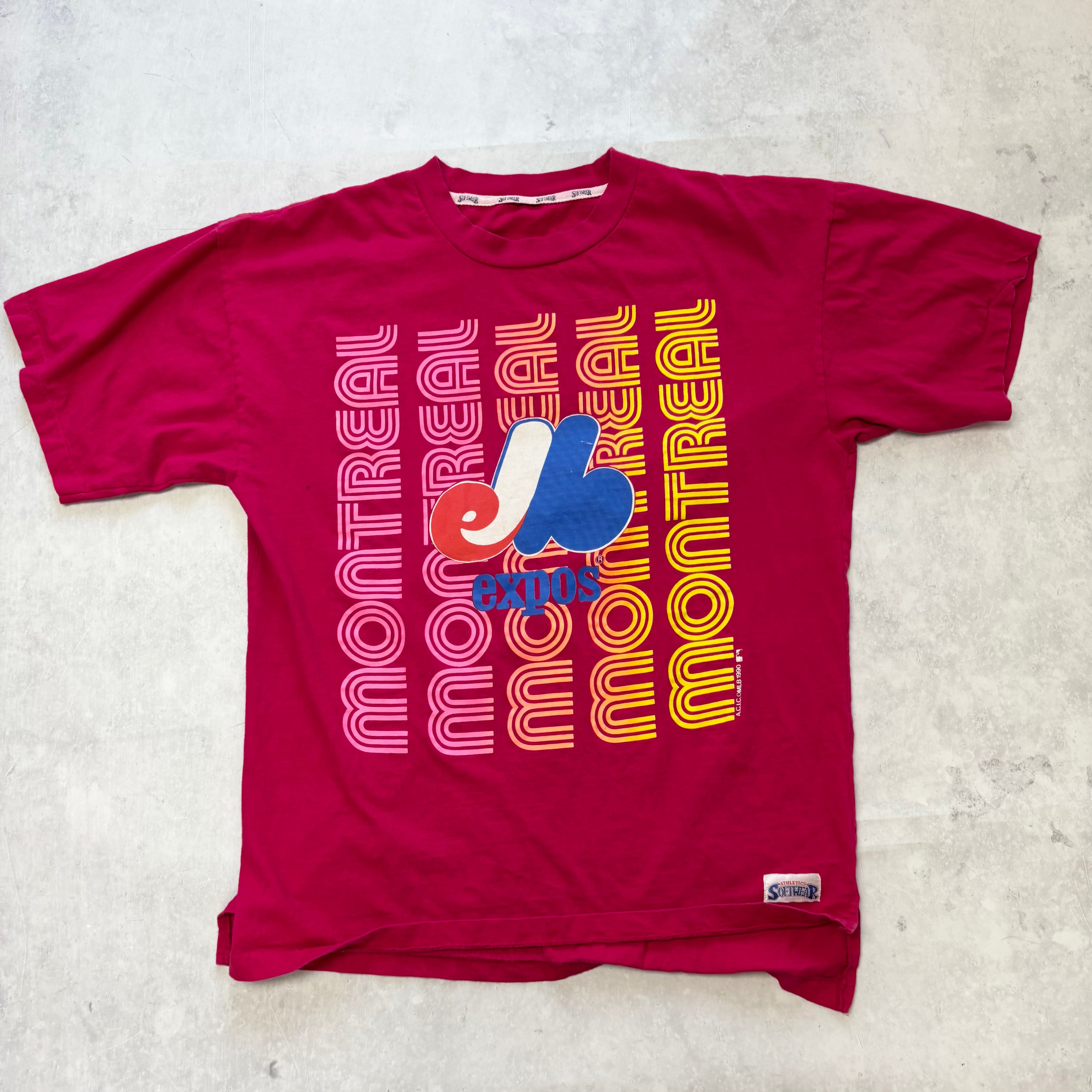 Vintage T Shirt Mens XL Pink Single Stitch Graphic Print 90s Baseball