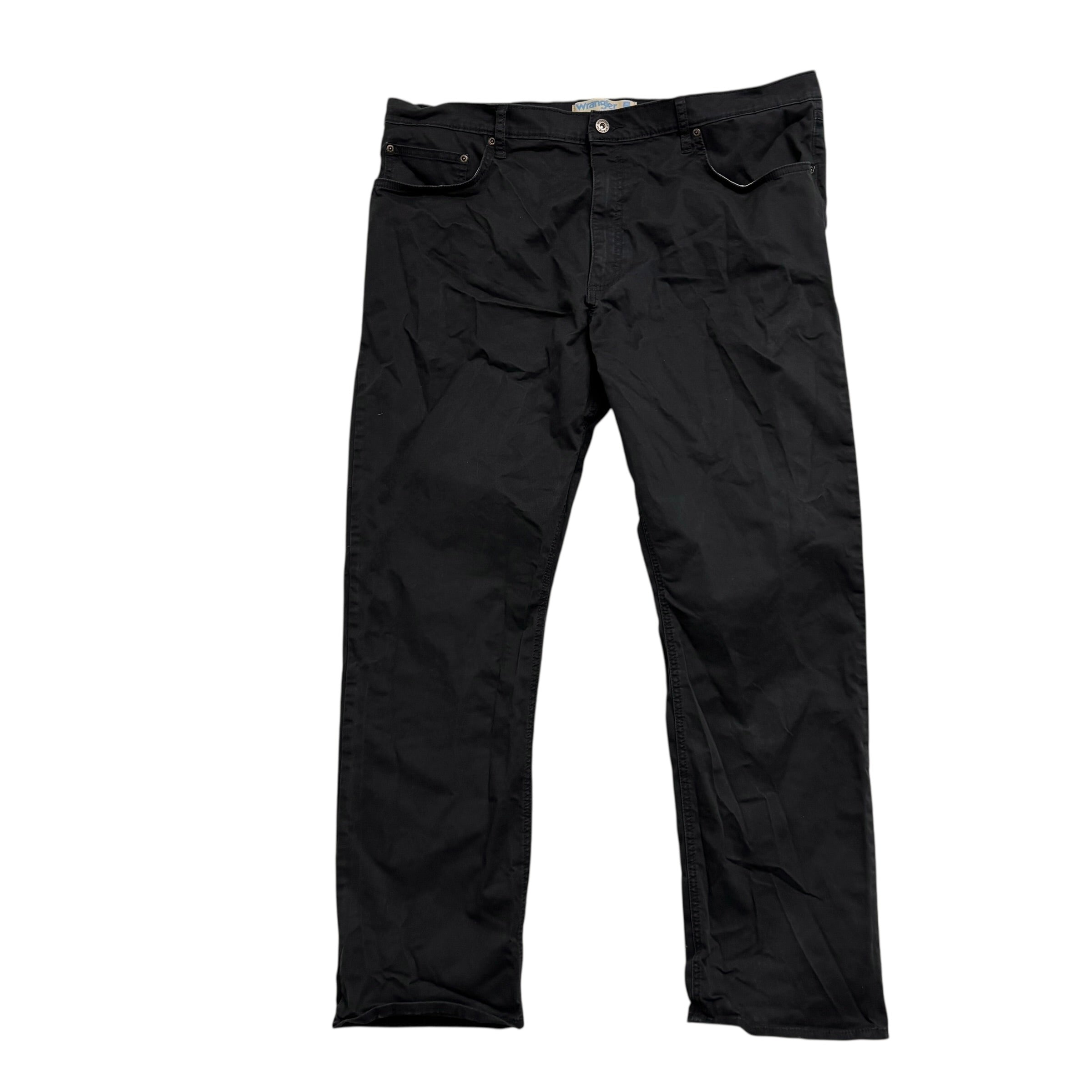Wrangler Trousers W40 L30 Mens Black Regular Straight Fit Stretch Pants (E)