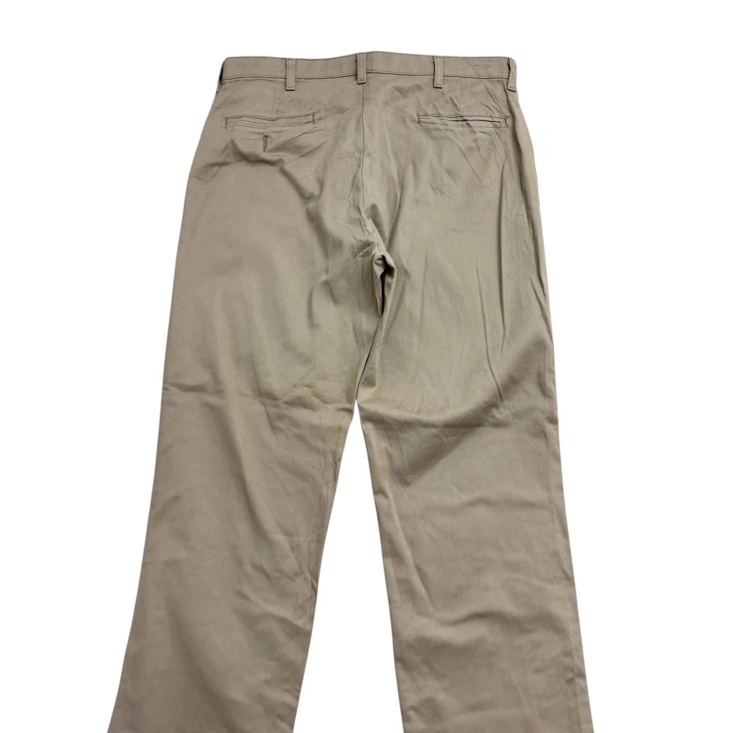 Wrangler Trousers W34 L30 Mens Beige Relaxed Straight Fit Stretch Pants