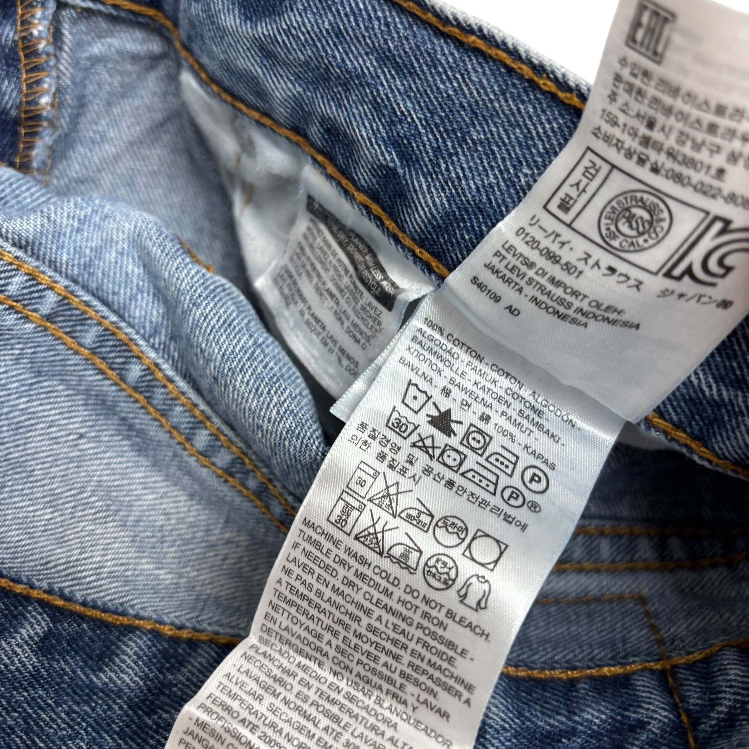 Levis 516 Jeans W34 L30 Mens Light Blue Regular Straight Fit Denim