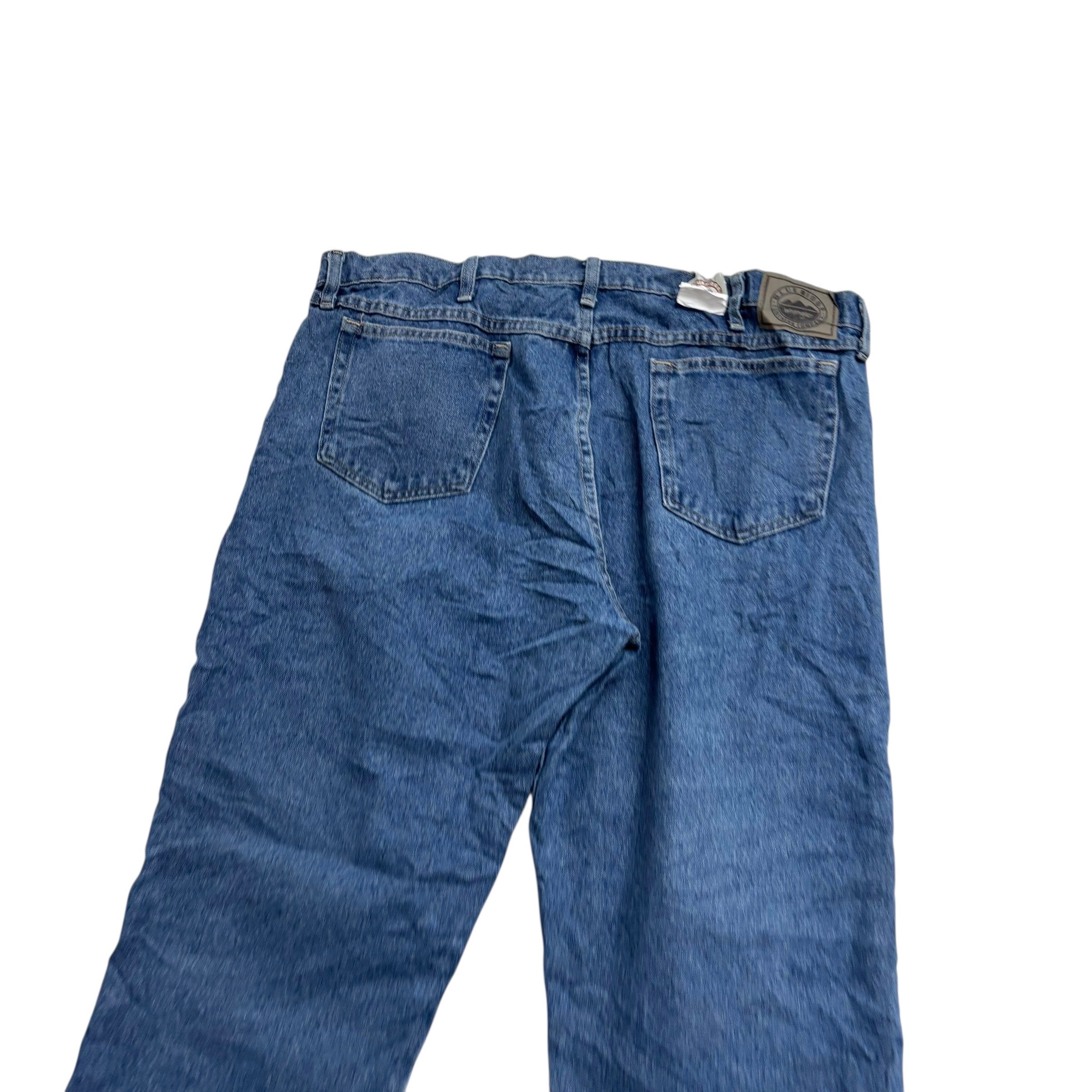 Wrangler Jeans W40 L32 Mens Mid Blue Regular Straight Fit Denim (E)